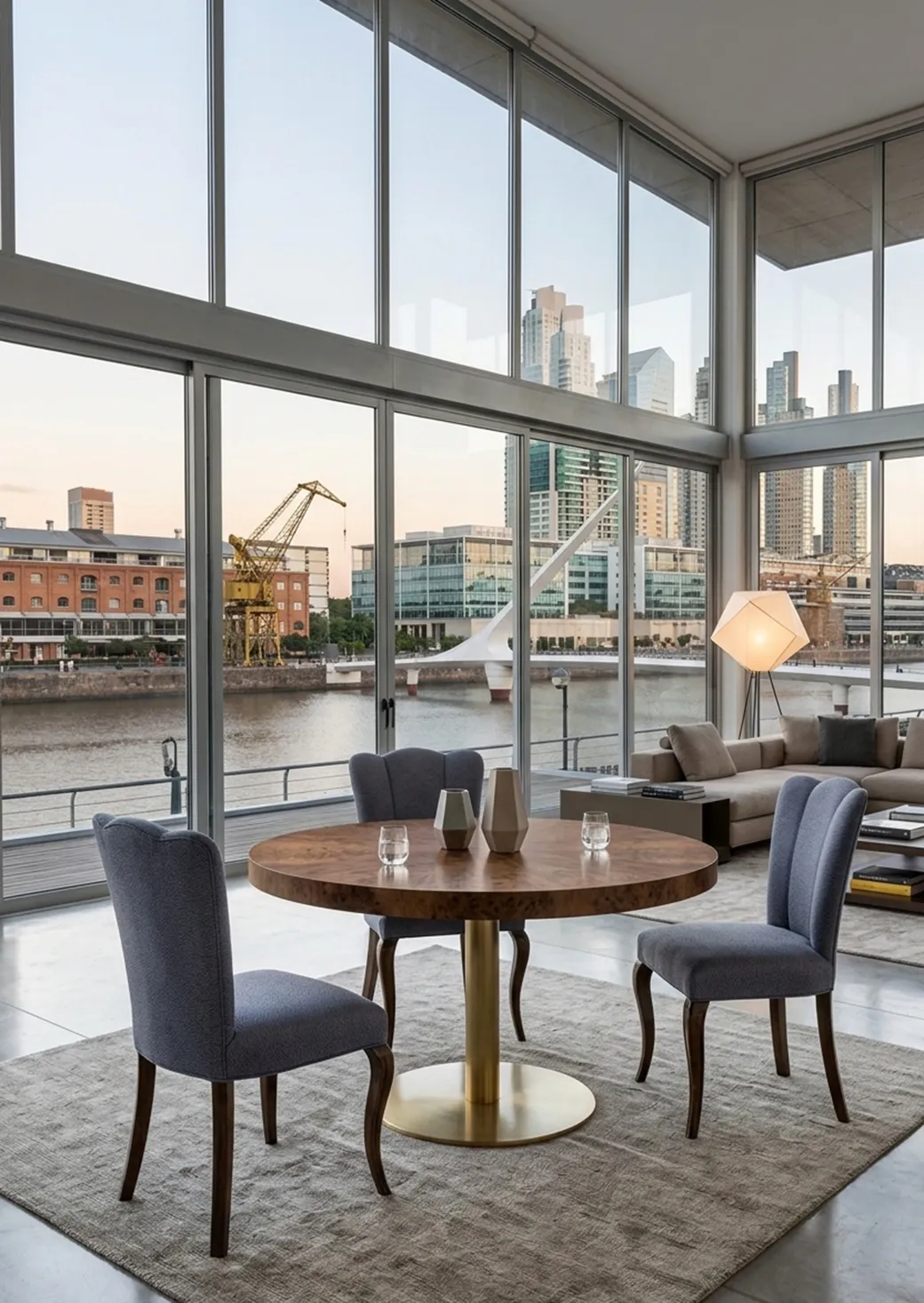 Drei antike Stühle zur Restaurierung in einer modernen Umgebung