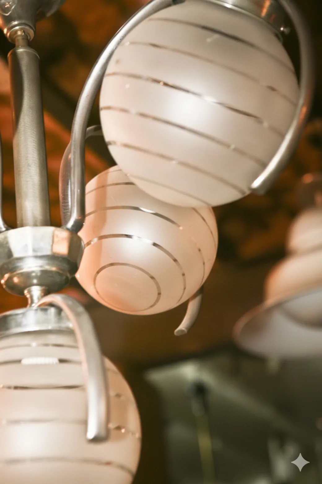 مصباح معلق قديم بتصميم فن الديكور وتفاصيل مستديرة