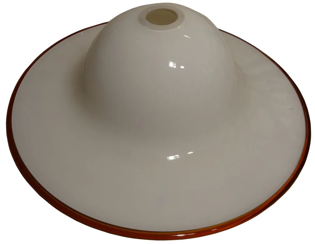 antique hanging lamp white and orange with wide shape