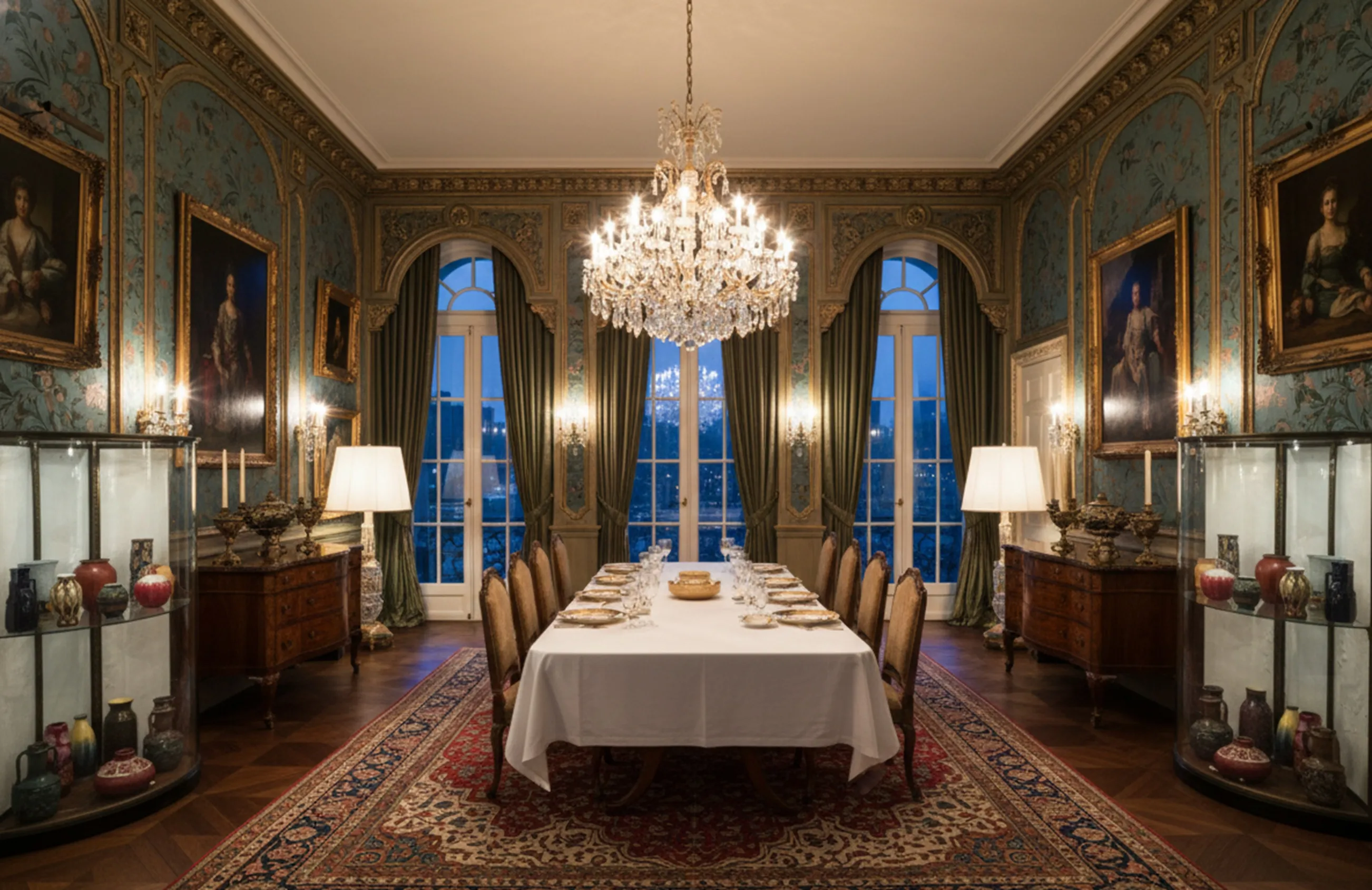 2 शोकेस शौकीन एक शानदार भोजनालय में