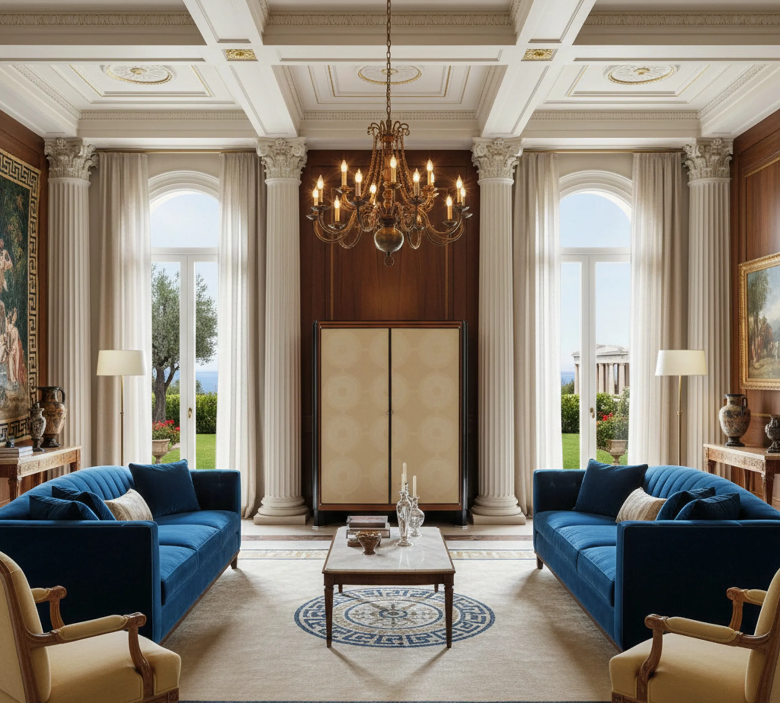 bibliothèque ancienne avec un design élégant et une atmosphère accueillante