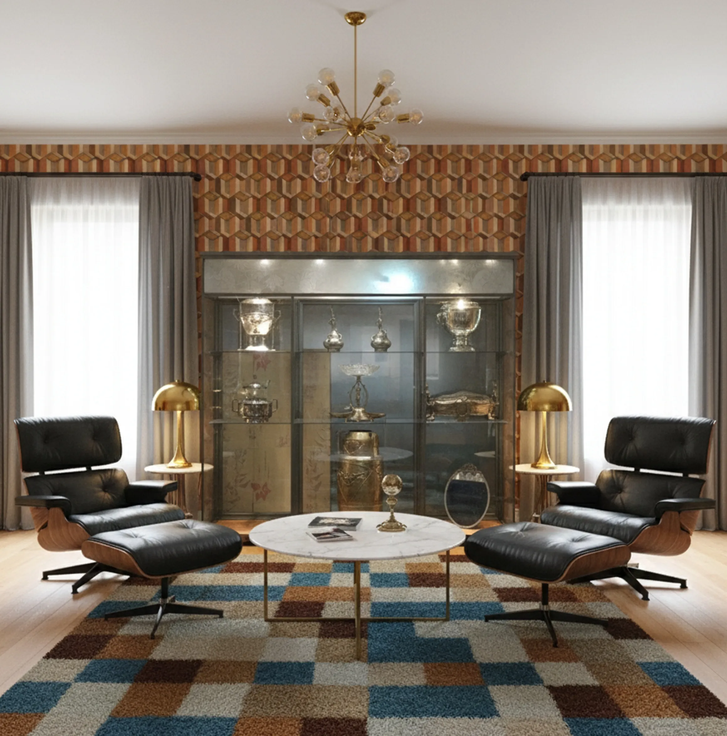 خزانة-عرض-قديمة-مع-تحف-ومصابيح