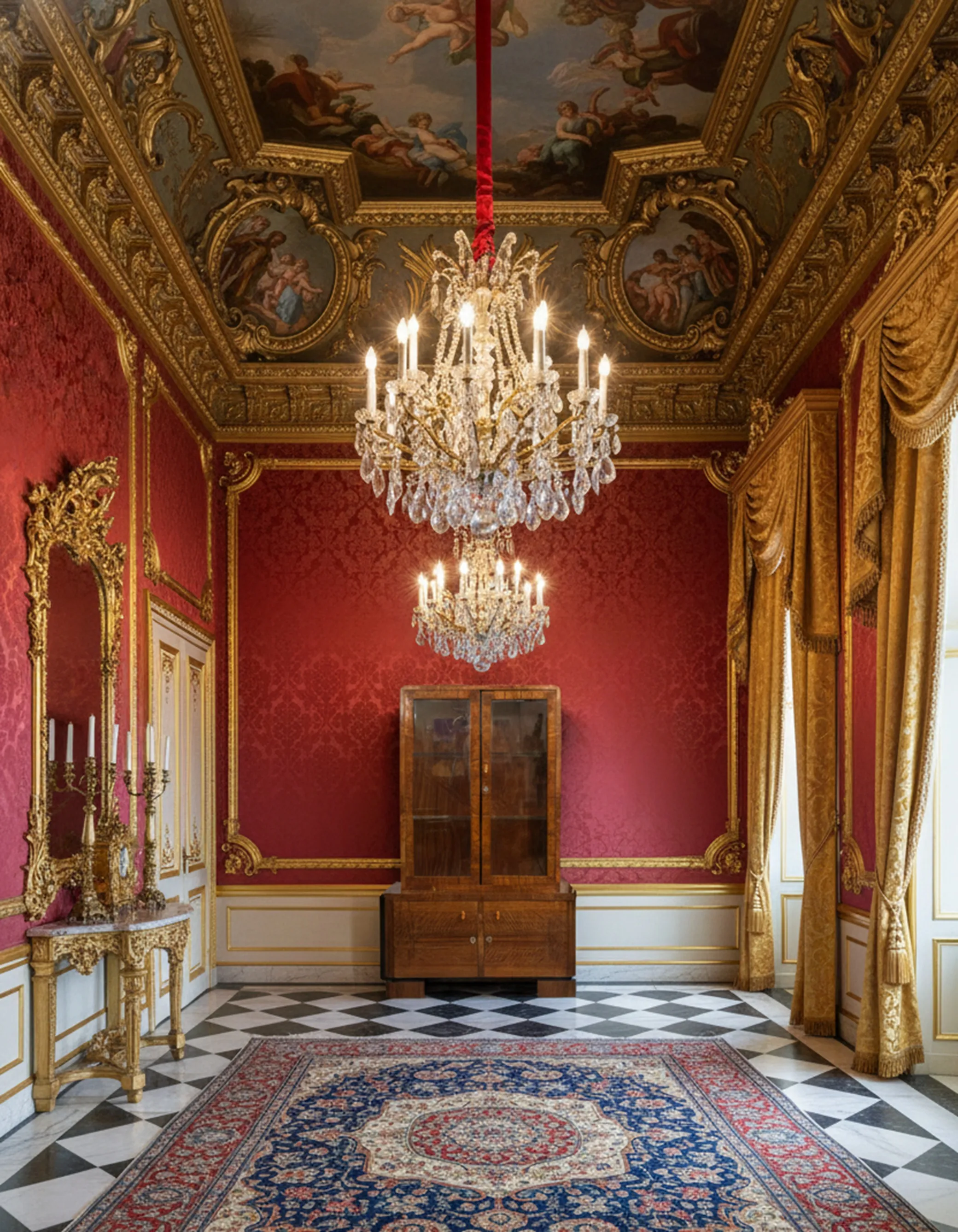 고급스러운 방에 유리있는 고서고서