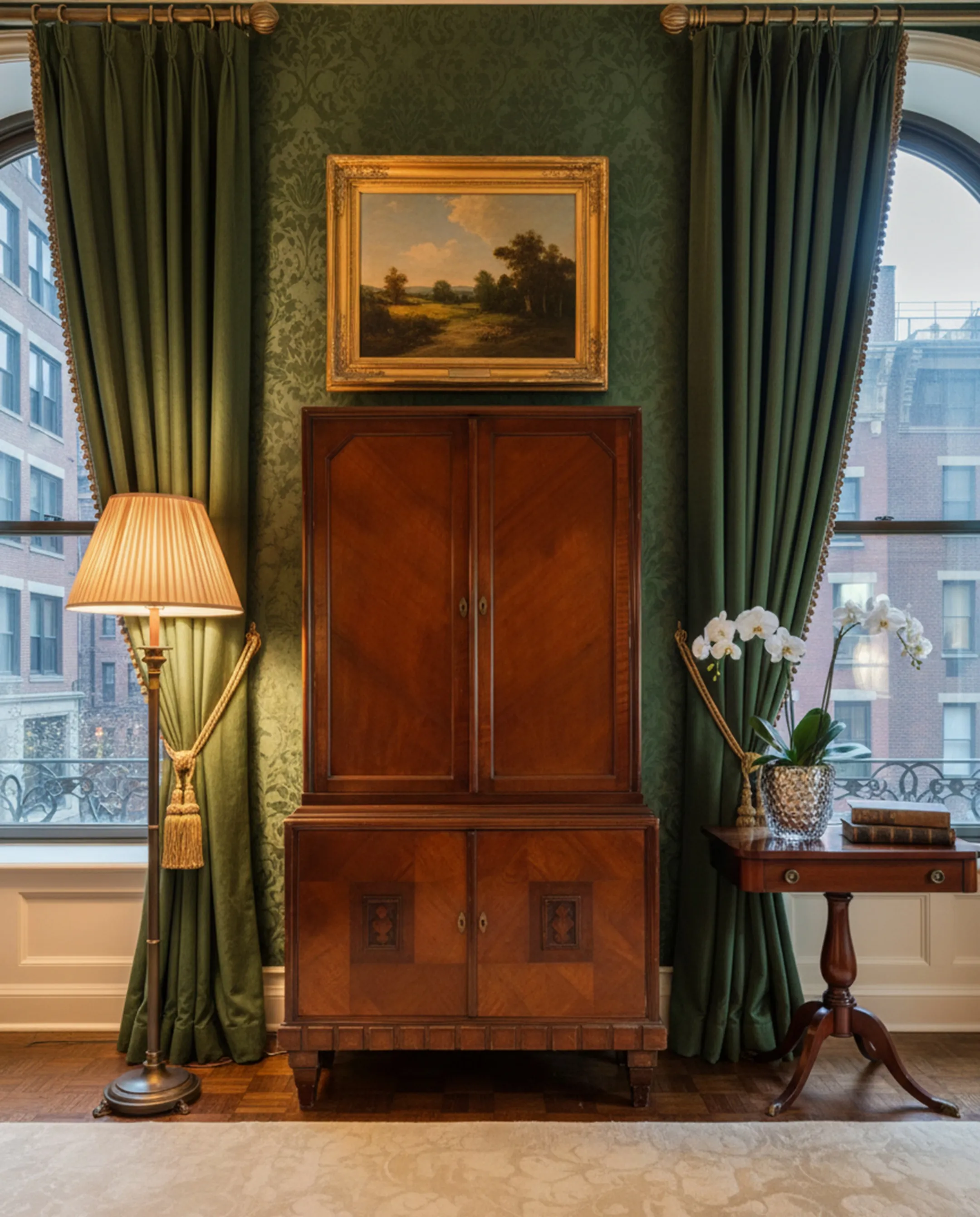 Libreria antica per lettori con decorazioni classiche