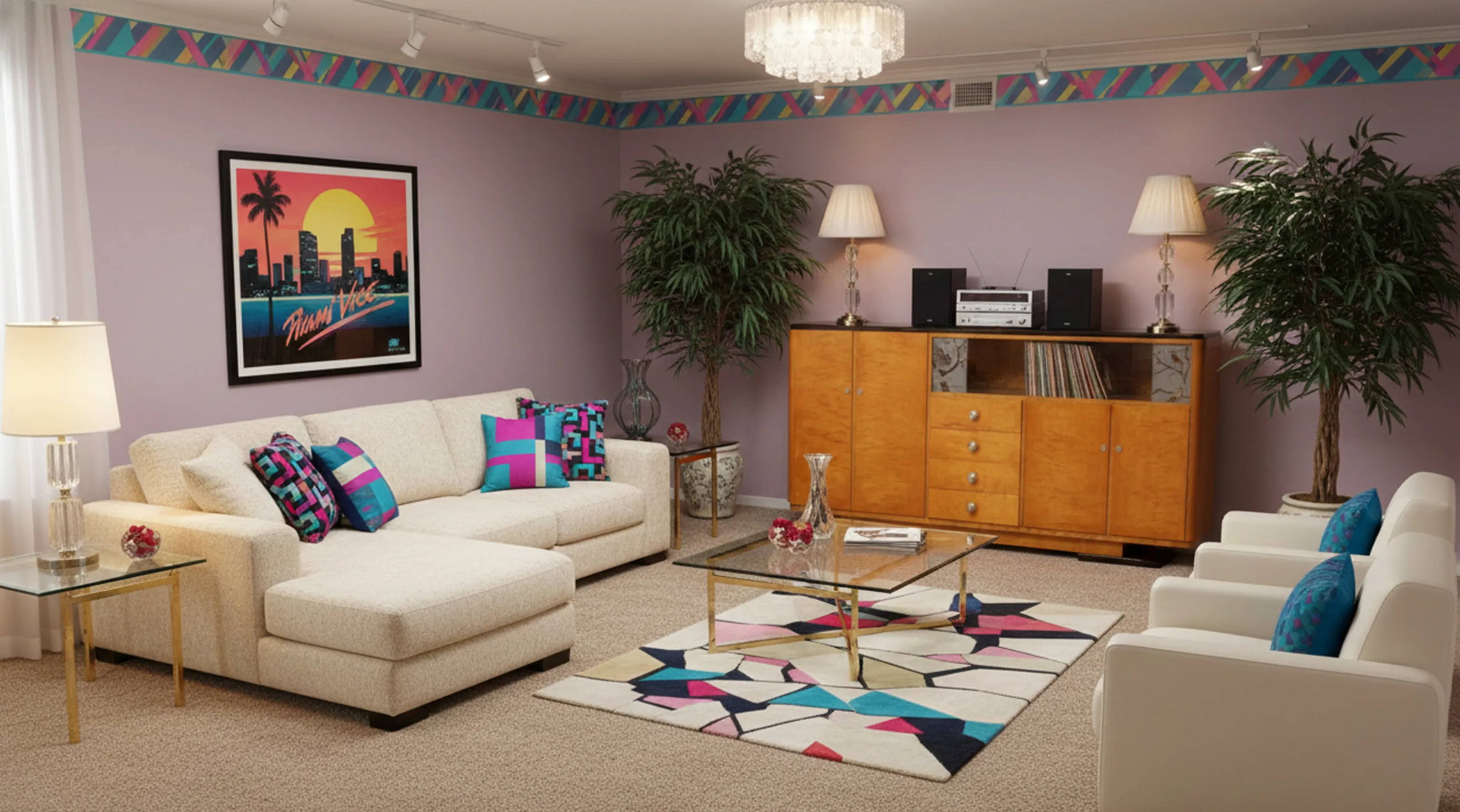 古い本棚、カラフルな装飾と居心地の良い雰囲気