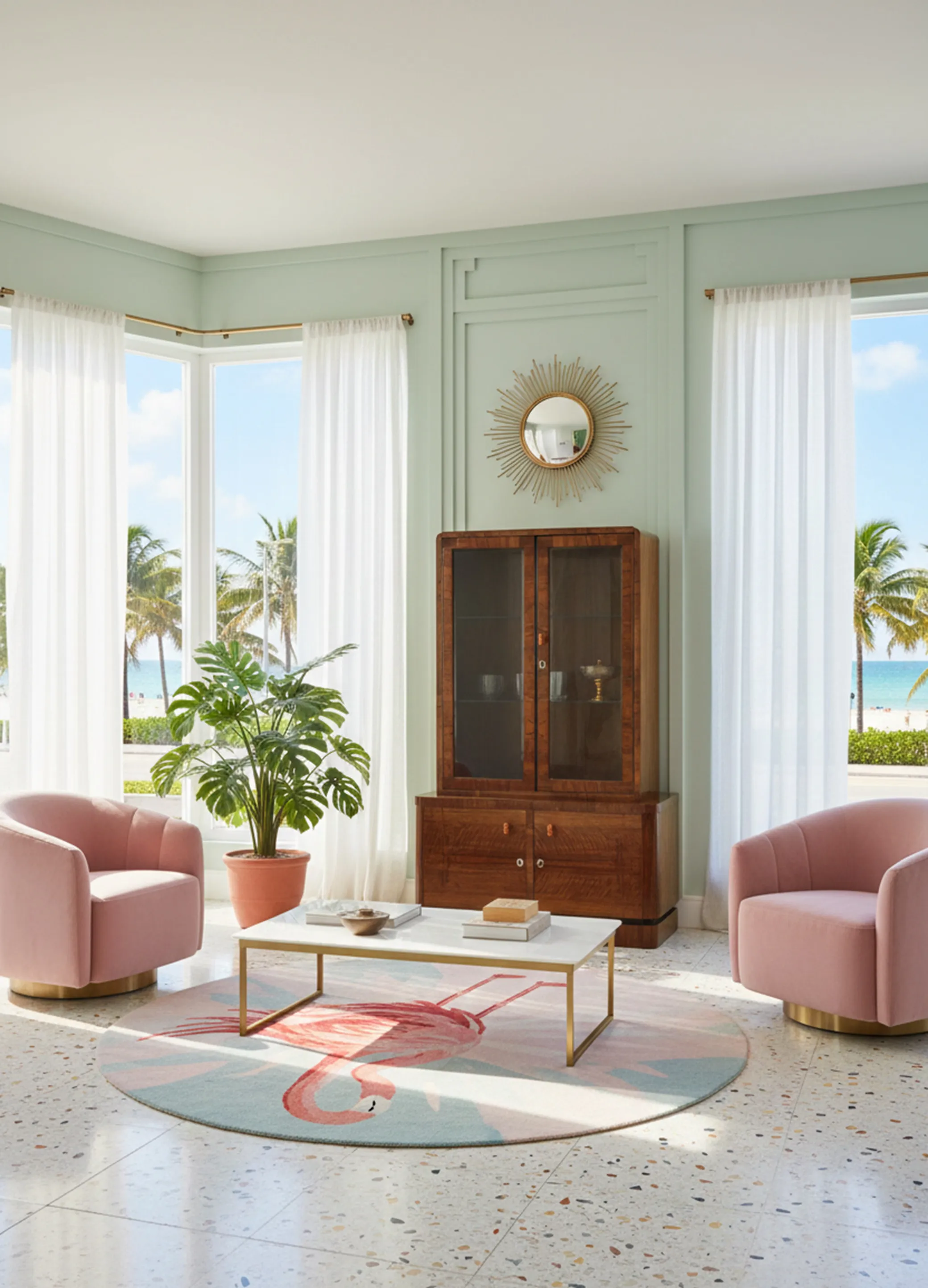 bibliothèque antique au design classique dans une pièce lumineuse