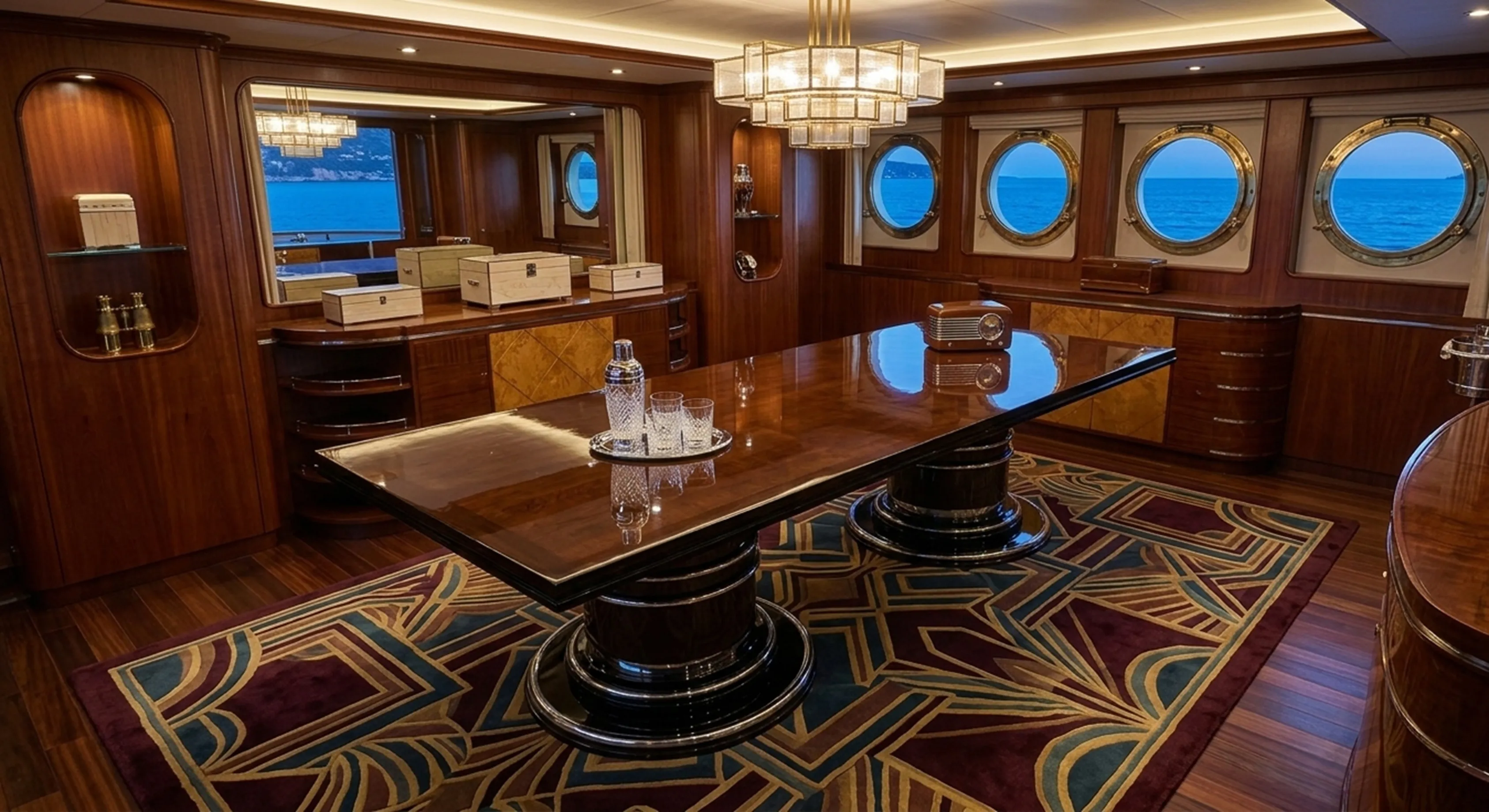 14人用の古いダイニングテーブル、エレガントな環境。