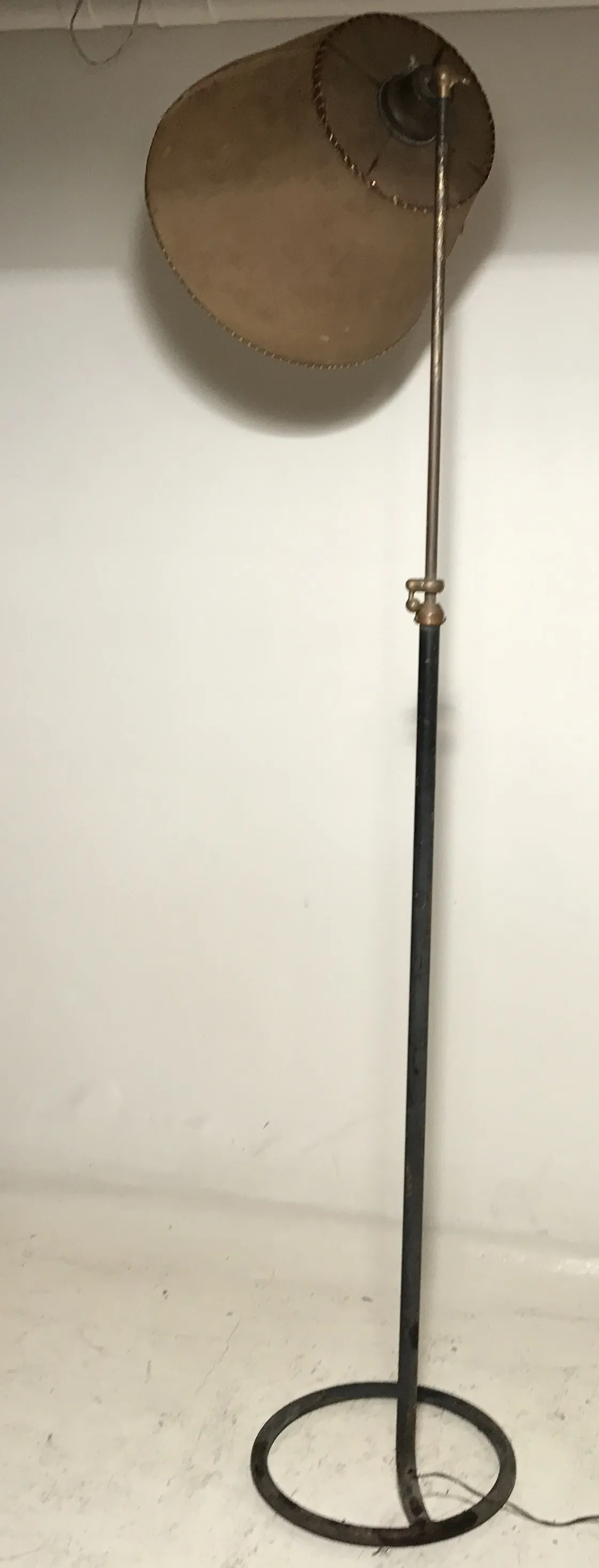 Antique floor lamp in Art Deco style with beige shade