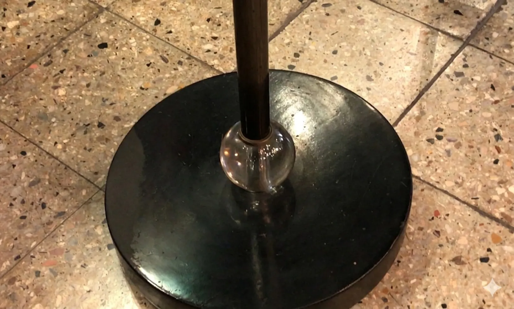 Antique floor lamp Art Deco on dark floor