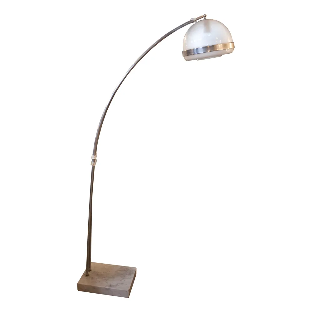 Antique floor lamp with curved Art Deco design