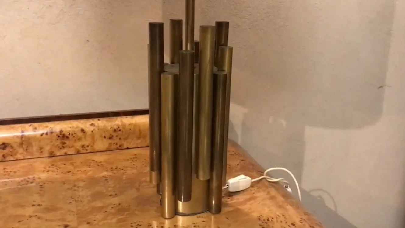 Lampe de bureau ancienne Art Deco avec design tubulaire