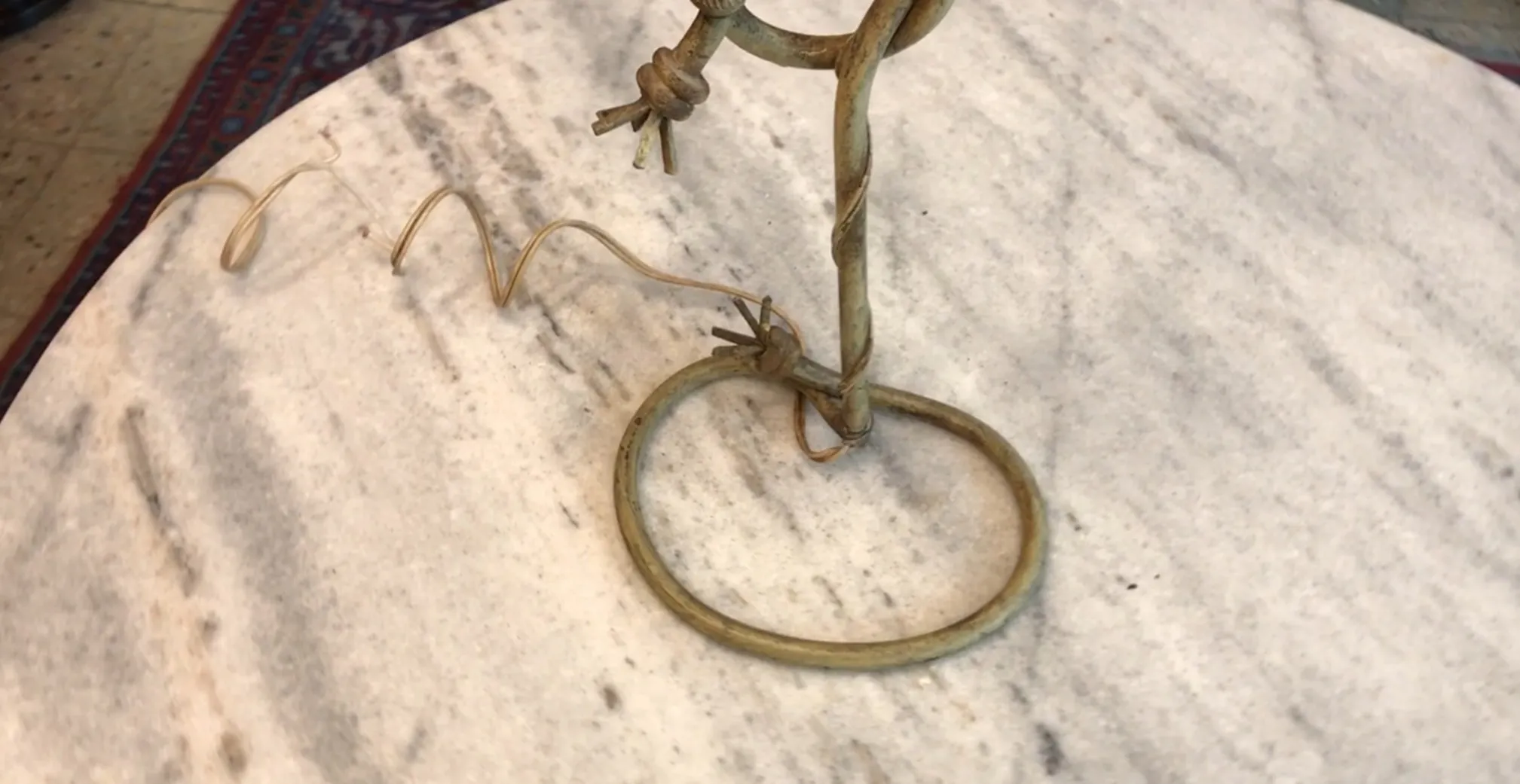 Antique table lamp art deco with unique base