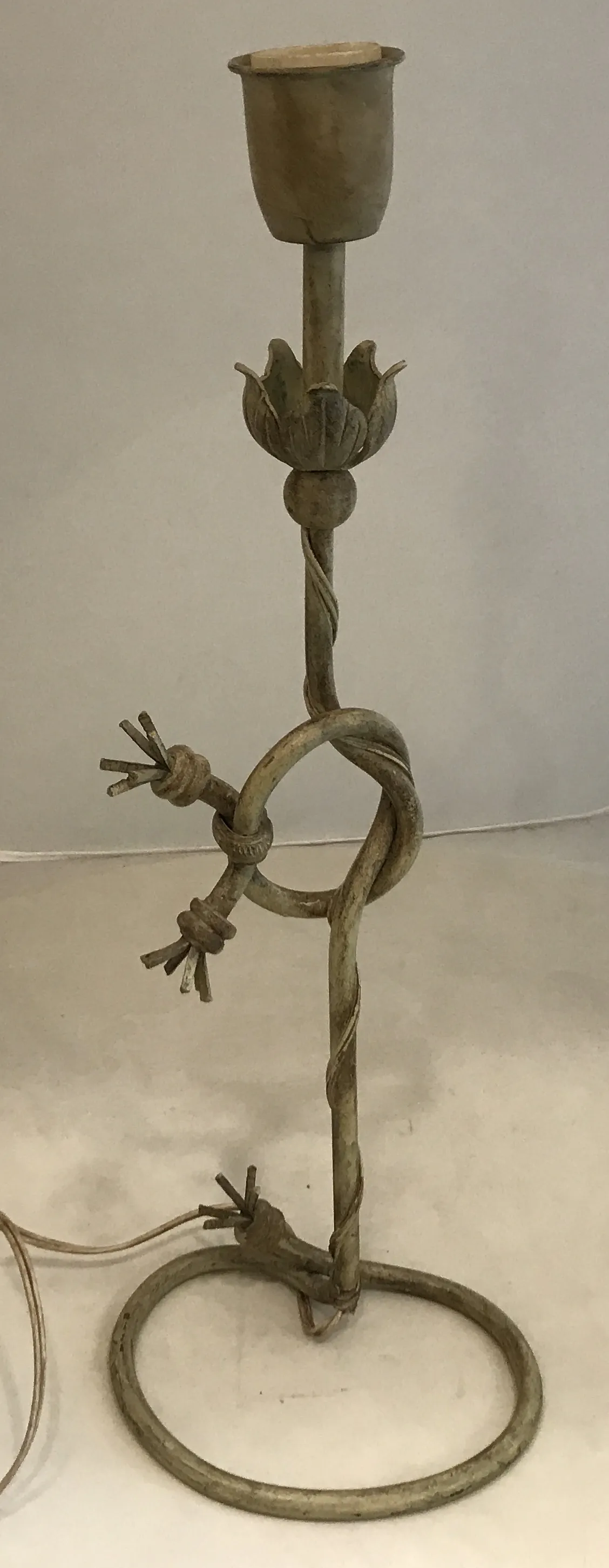 antique table lamp with artistic floral design