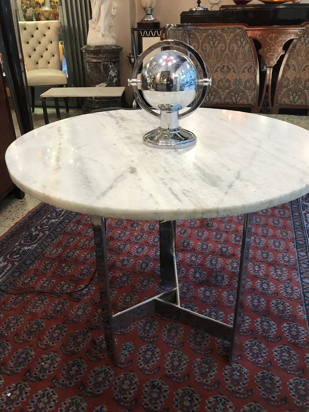 antique art deco table lamp with round base
