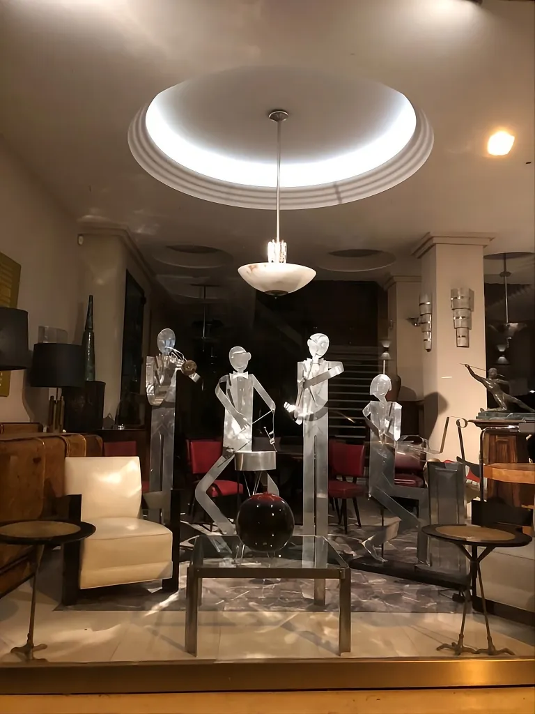 esculturas antigas de uma banda de música do designer marcelo peña em um ambiente estiloso