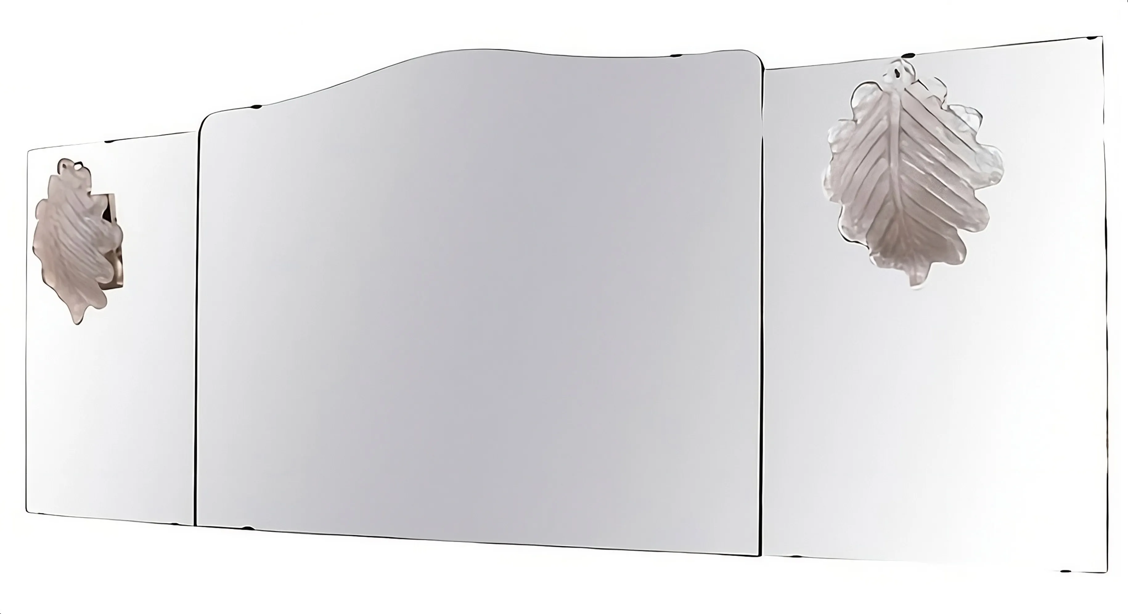 antique wall mirror with leaf-shaped details