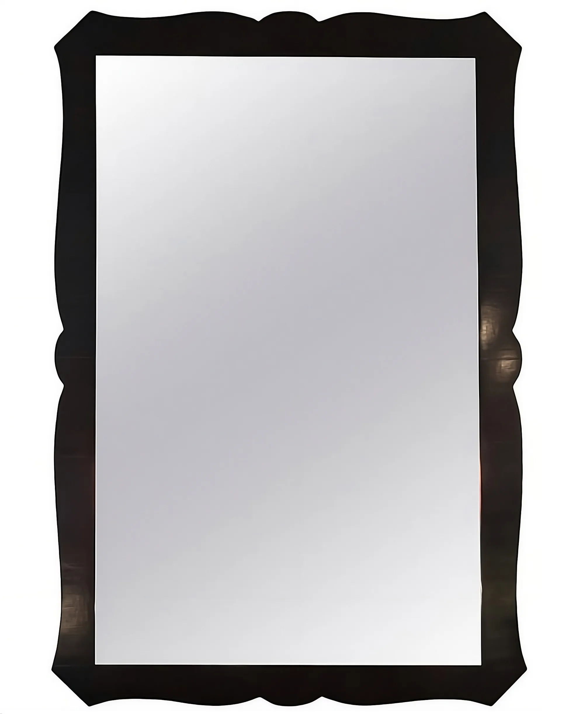miroir antique rectangulaire avec cadre décoratif noir