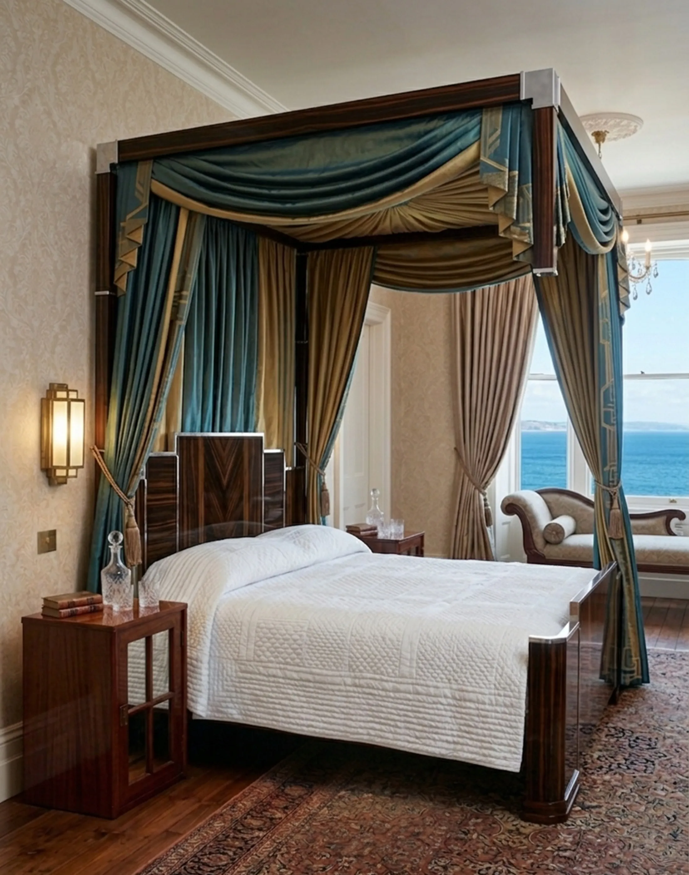 Antiker Nachttisch mit elegantem Design und Details