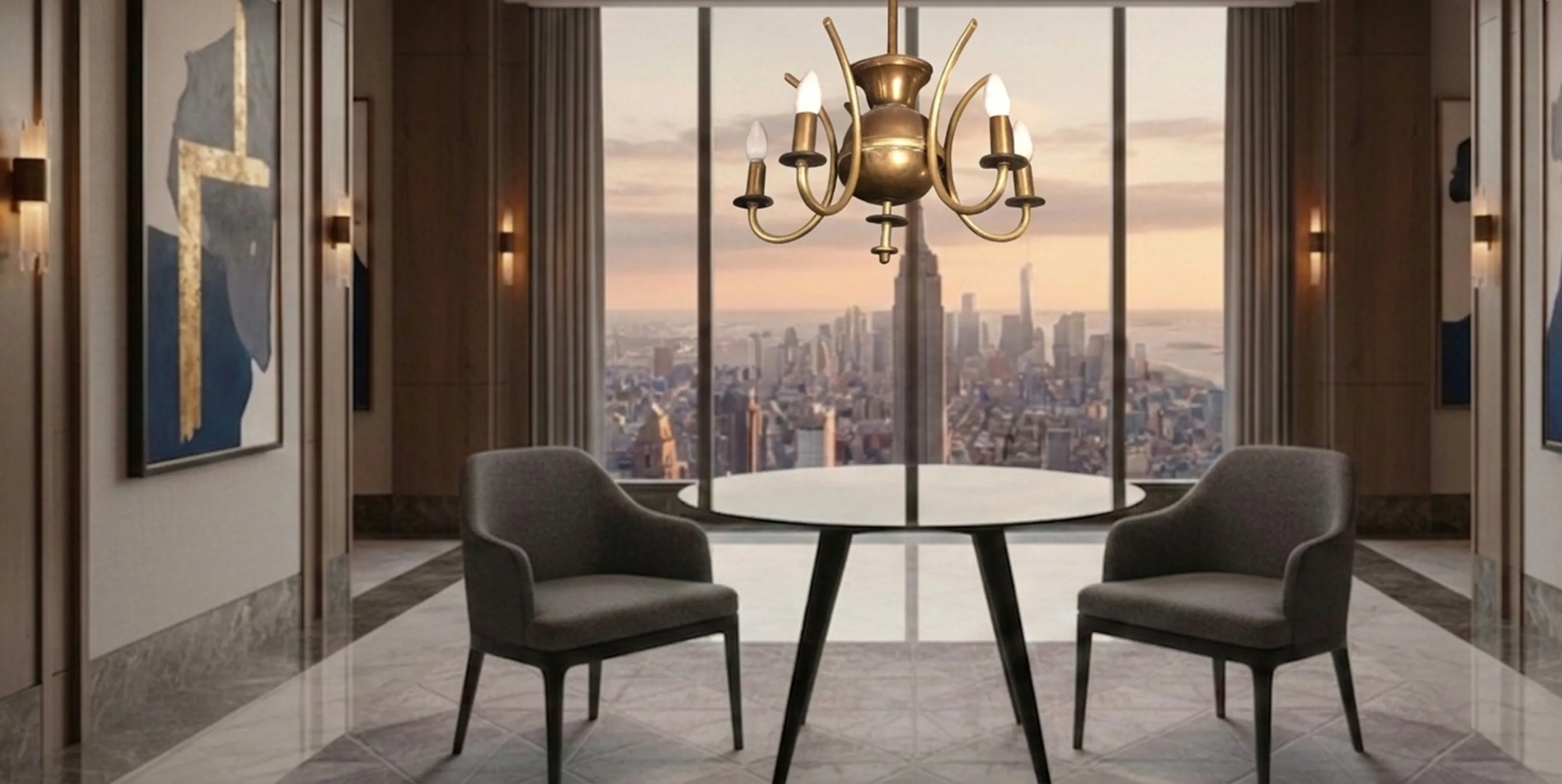 lámpara de techo antigua elegante en habitación moderna