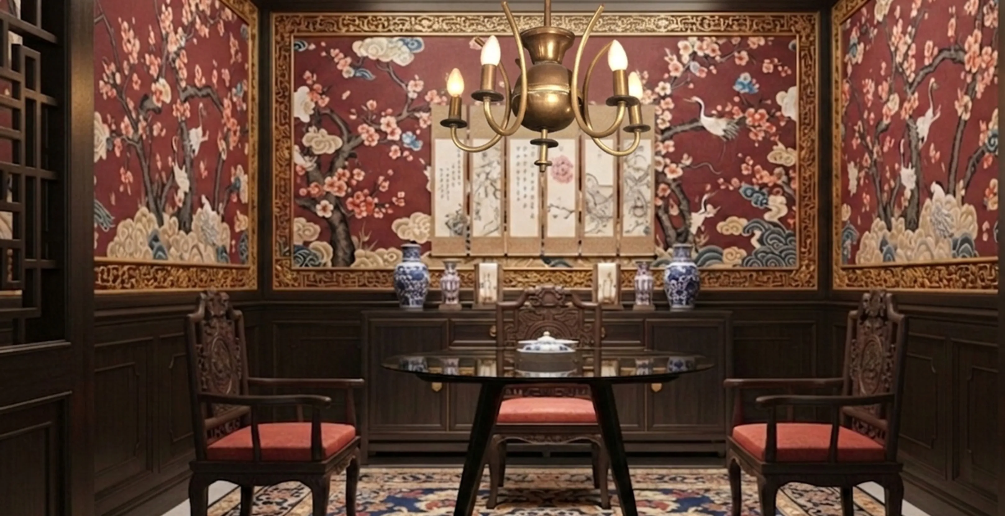 antique hanging lamp adorned in a decorated room