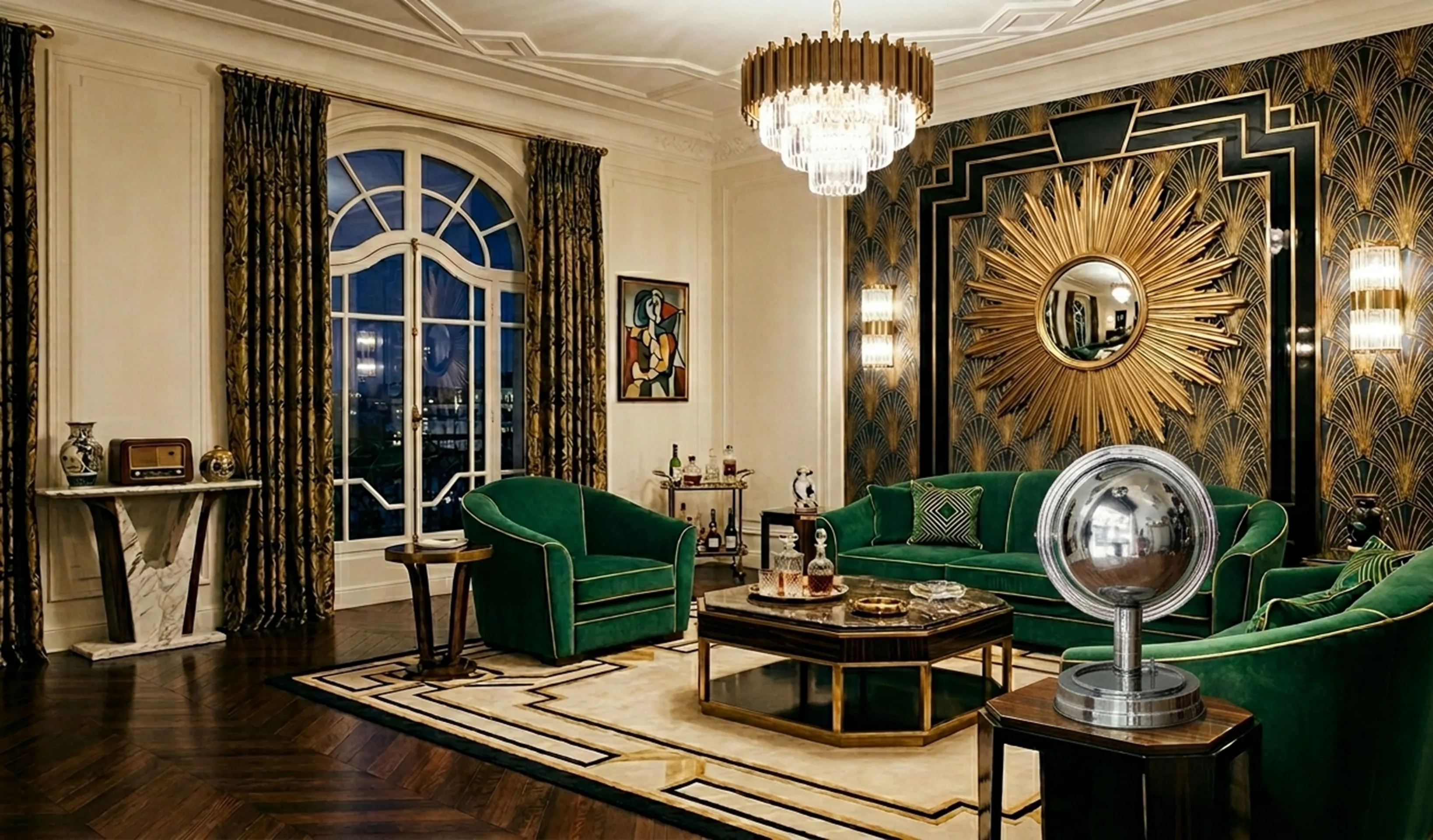 Lampe de bureau antique avec un design élégant dans un cadre stylé.