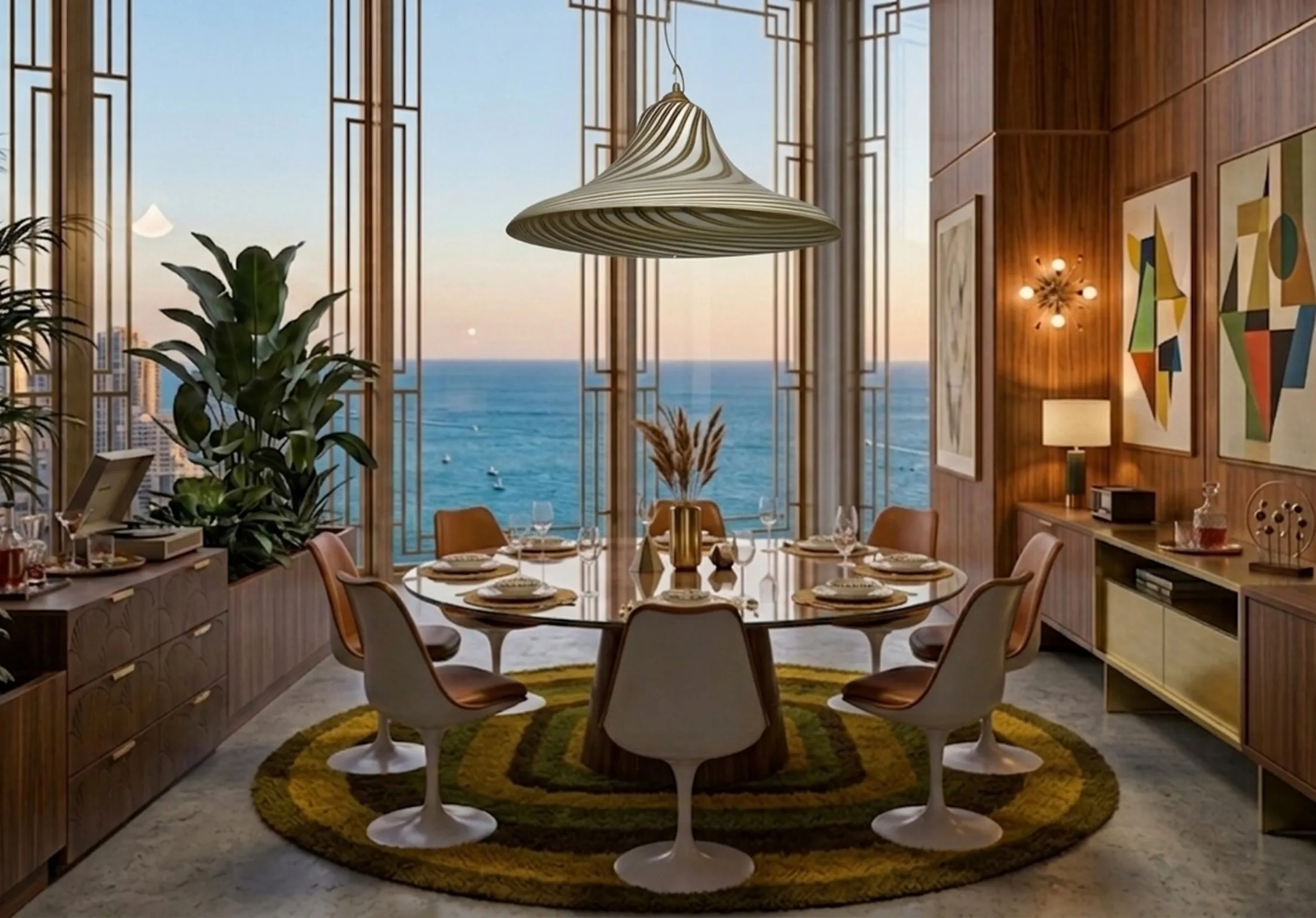 lâmpada de teto antiga com design elegante e luzes quentes em um ambiente iluminado