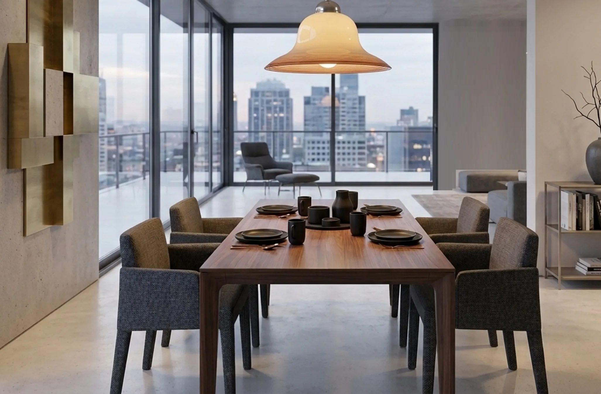 lampara de techo antigua colgante en comedor moderno