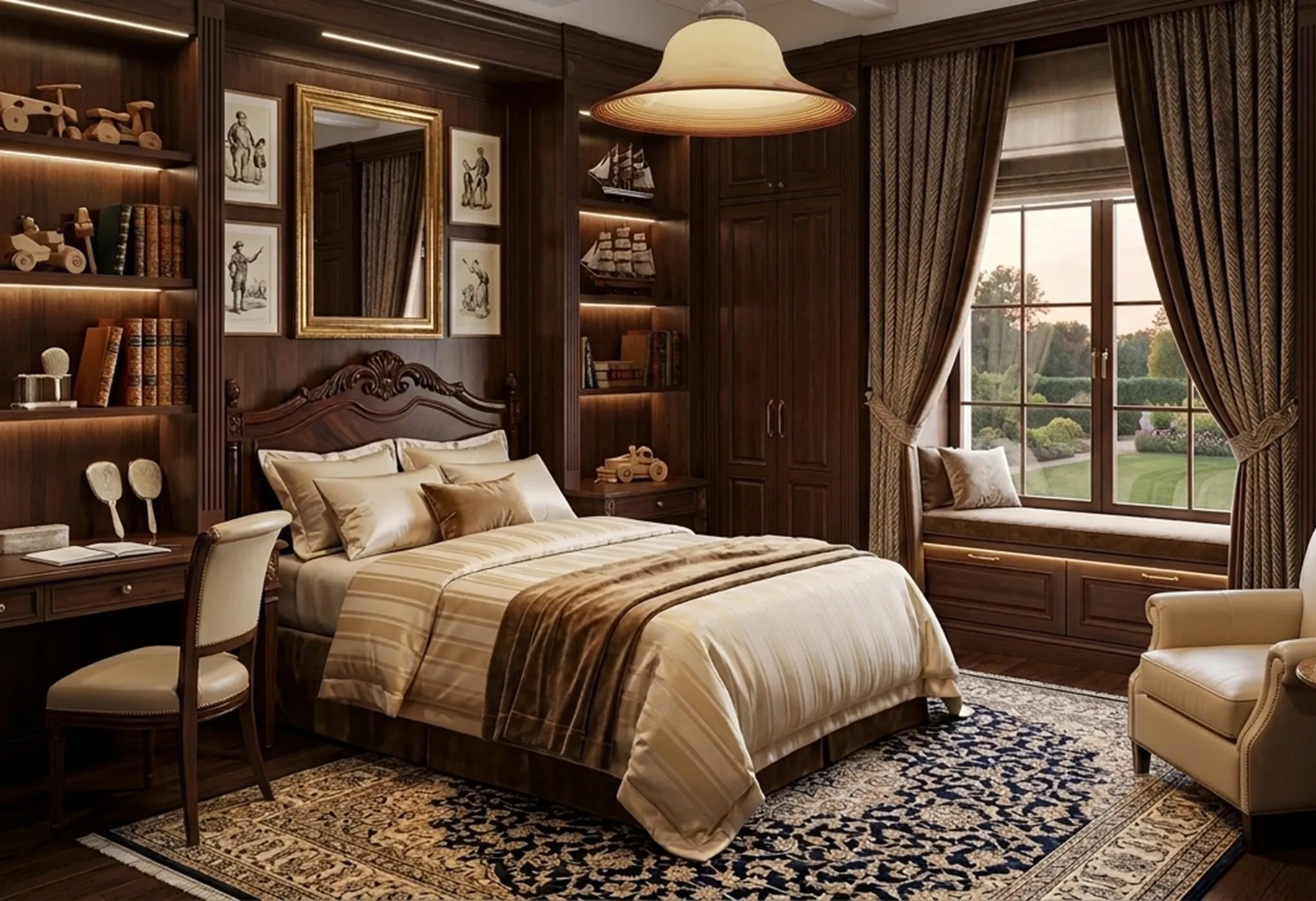 تفاصيل مصباح معلق قديم في جو أنيق