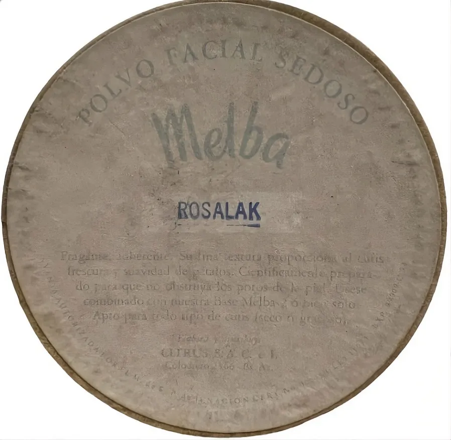 Антикварная полевная пудра Melba с синей этикеткой.