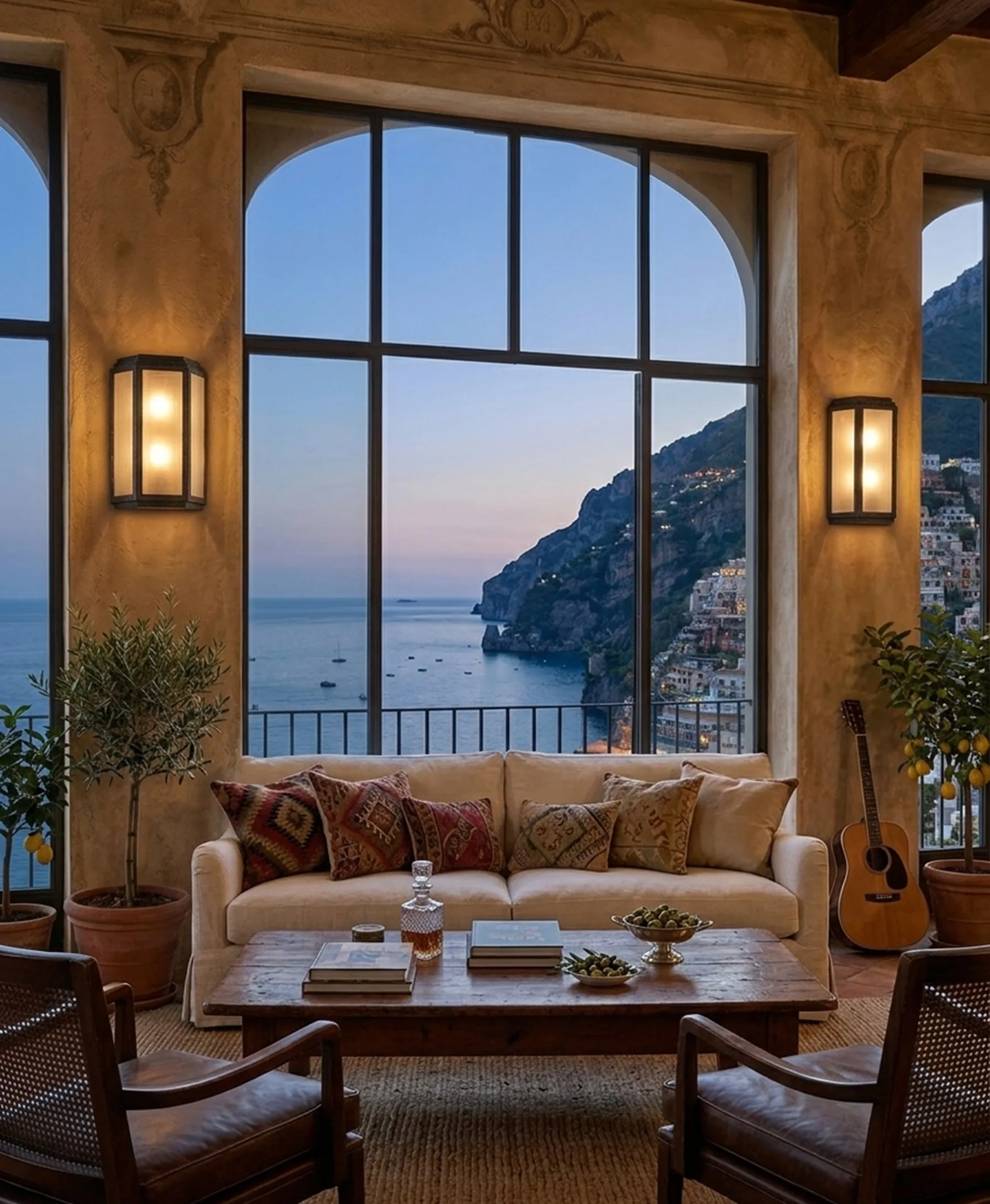 Элегантные старинные 2 бра, освещающие комнату, создавая уютную атмосферу.