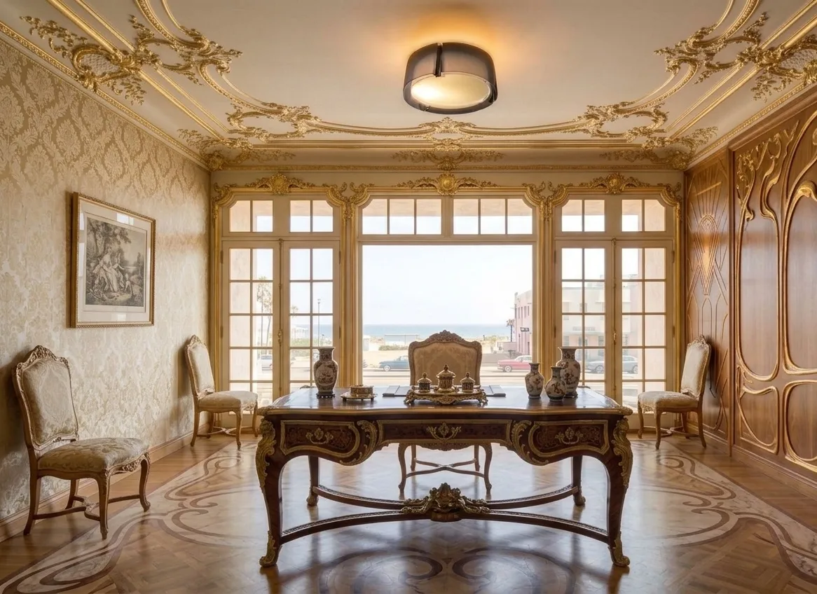 plafão antigo em um ambiente elegante e ensolarado