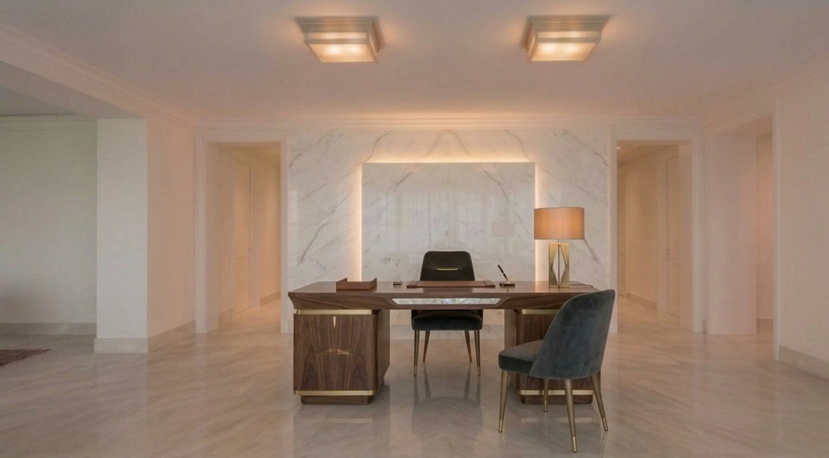 due plafoniere antiche in un ambiente elegante