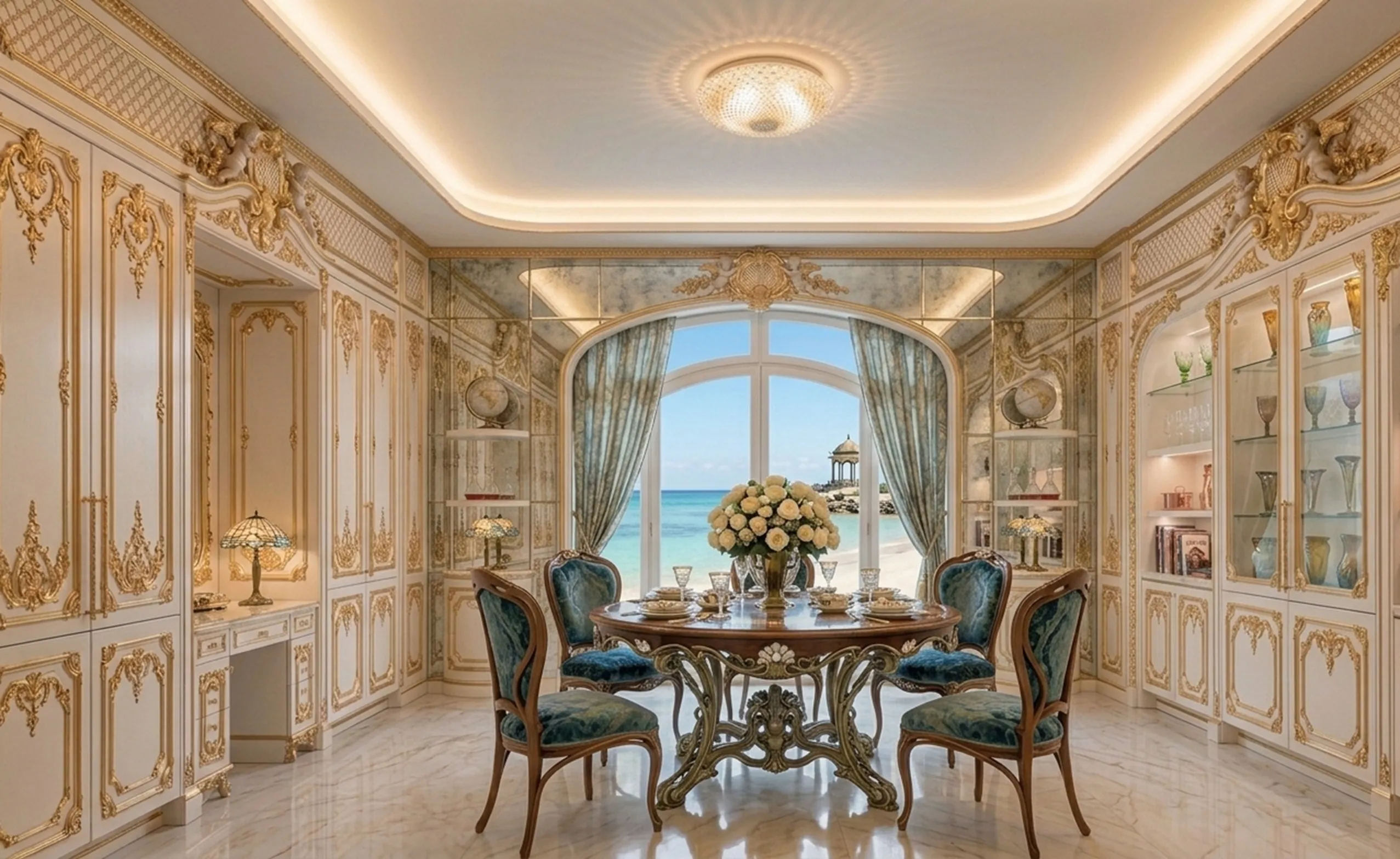 antik deckenleuchte mit eleganten details an der decke