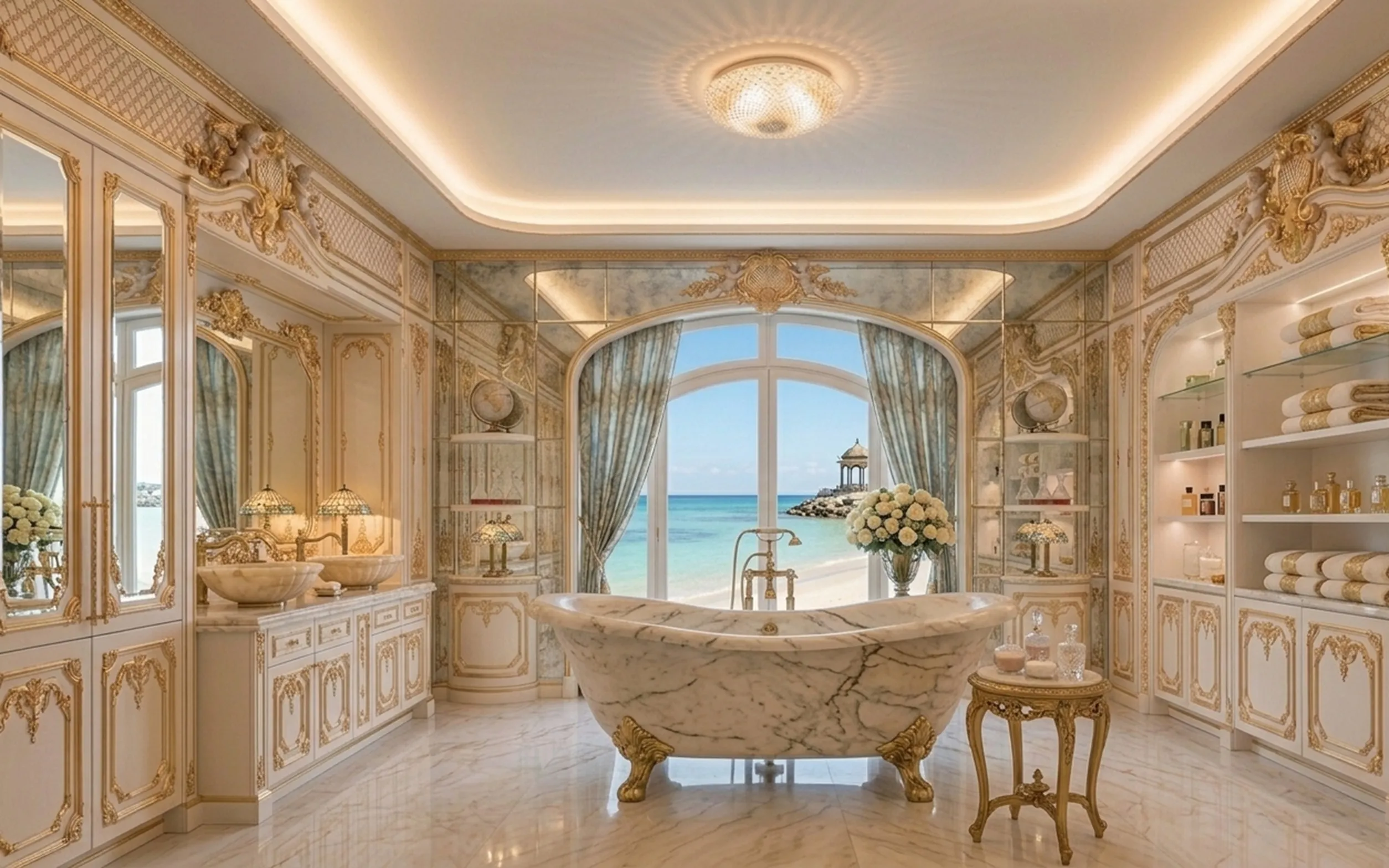 antique ceiling light with intricate design details in a luxurious setting