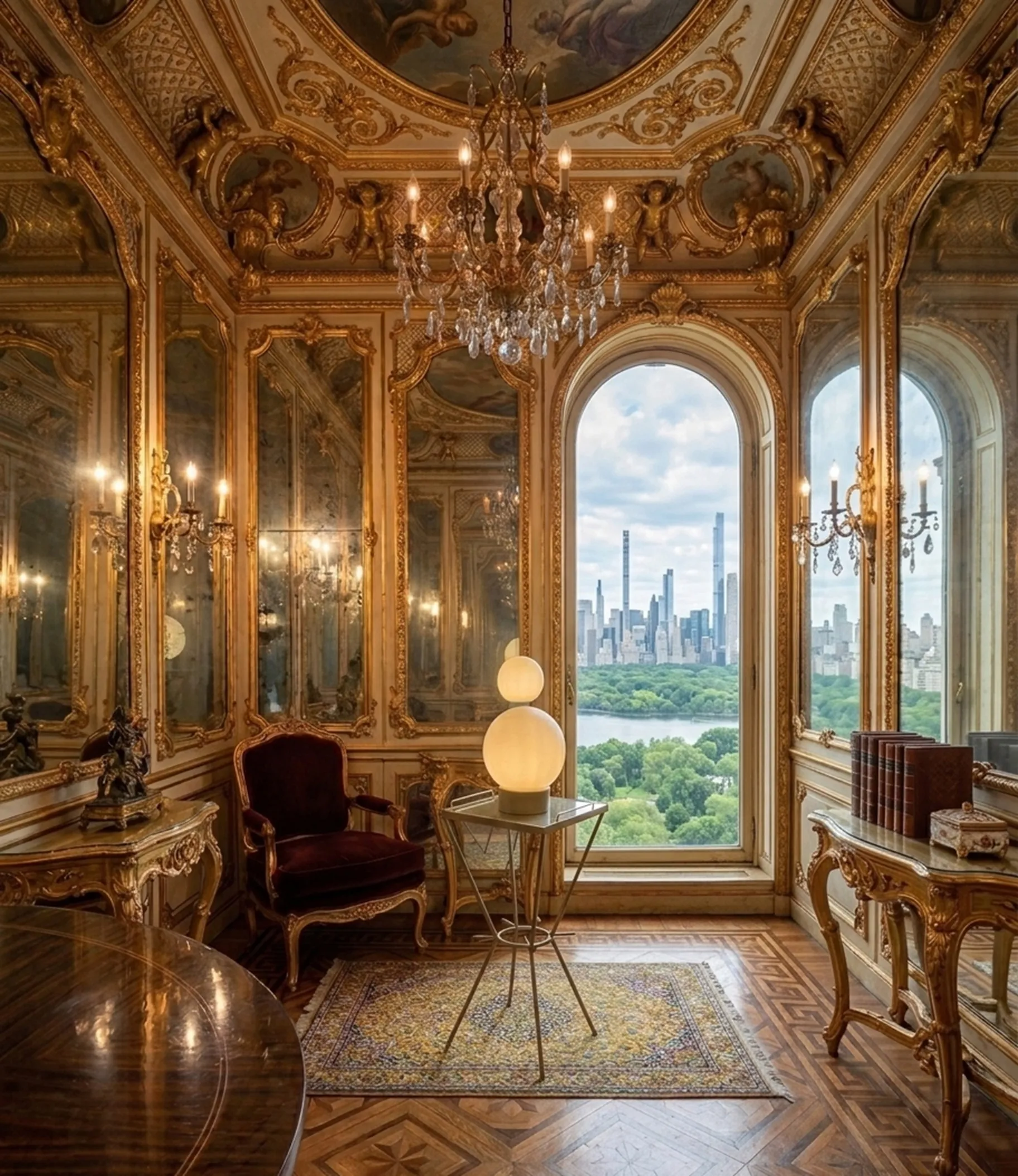 lampada da tavolo antica con luce soffusa in stanza elegante