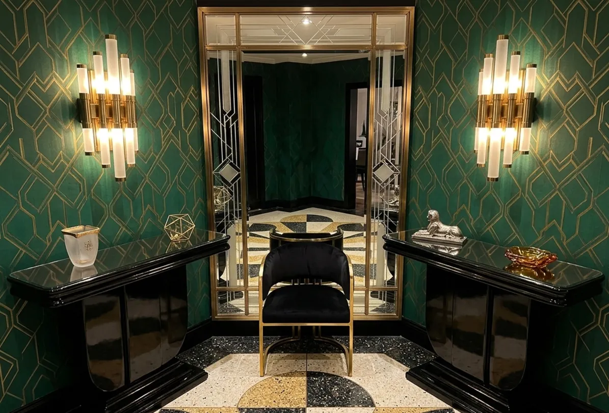 due mobili dresuars antichi in ambiente art deco