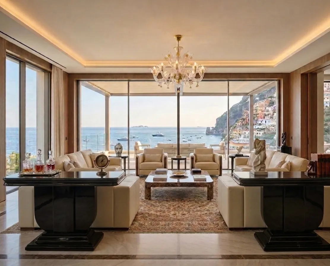 Deux dresuars anciens dans un style élégant avec vue sur la mer