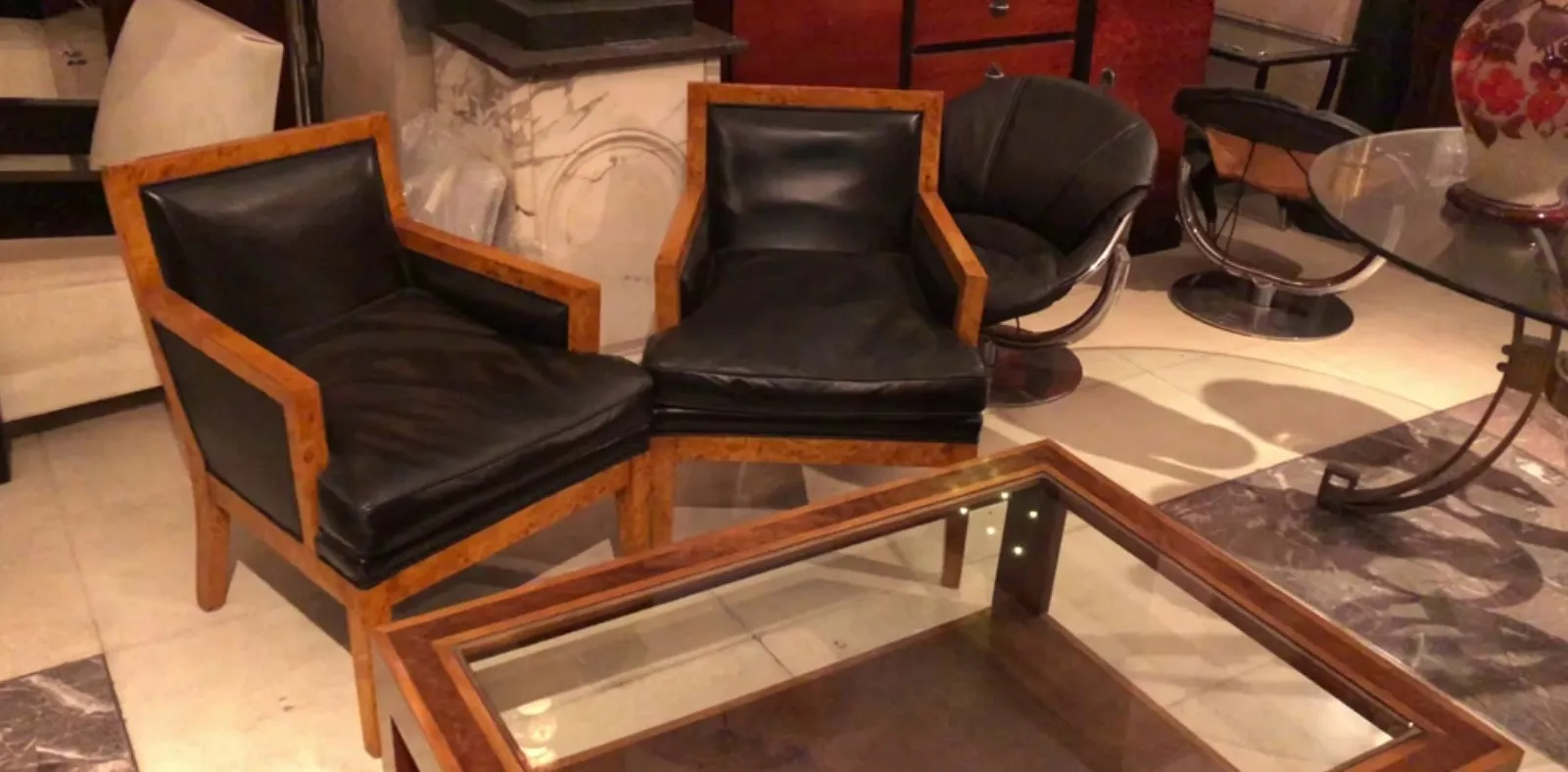 antique coffee table made of wood in an elegant setting