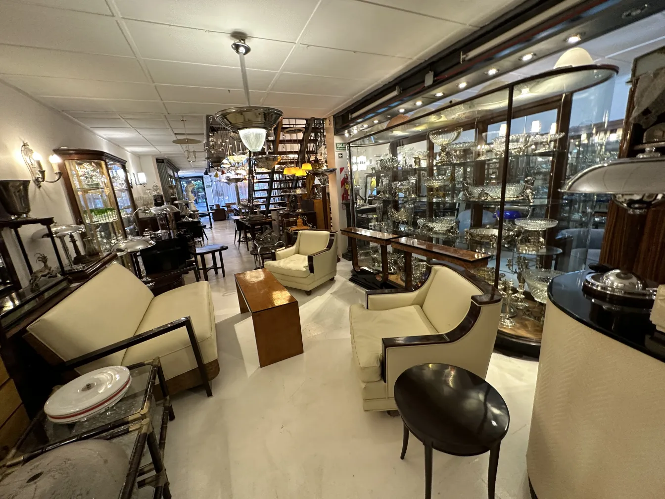 antique coffee table in a beautifully decorated living room