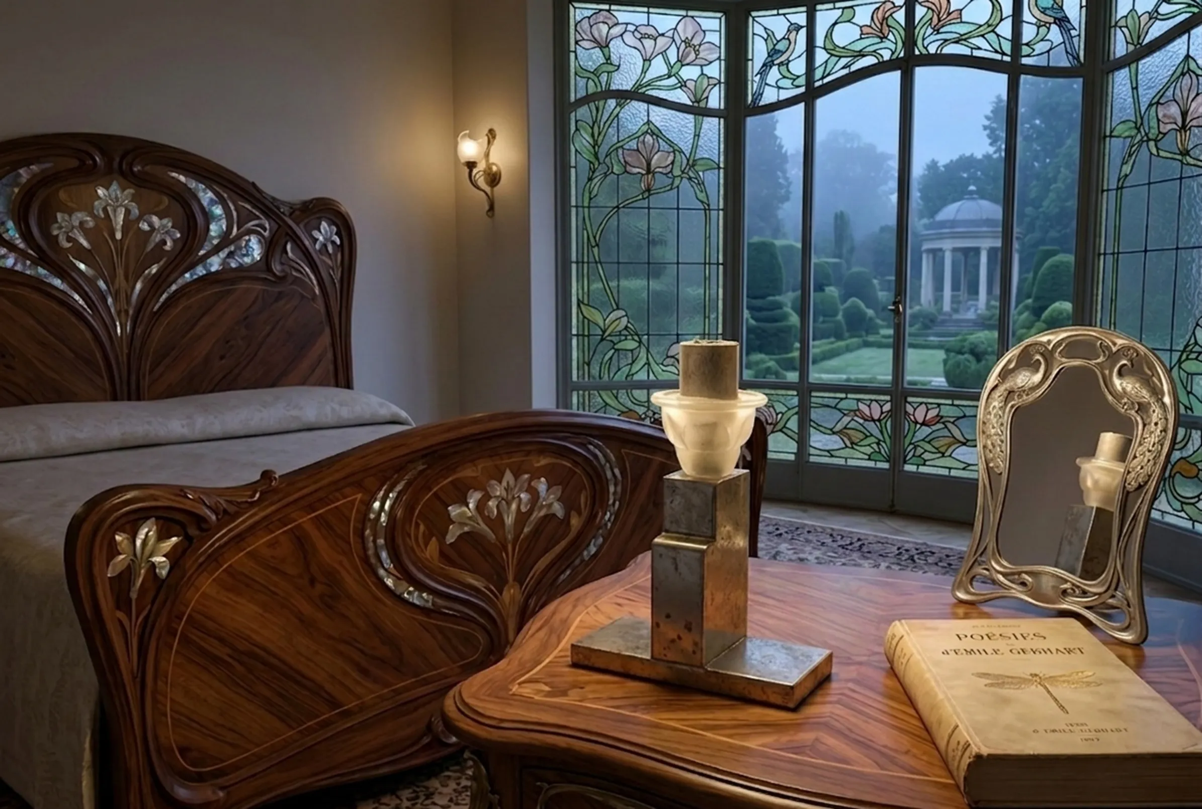 antique table lamp with decorative details in an elegant setting