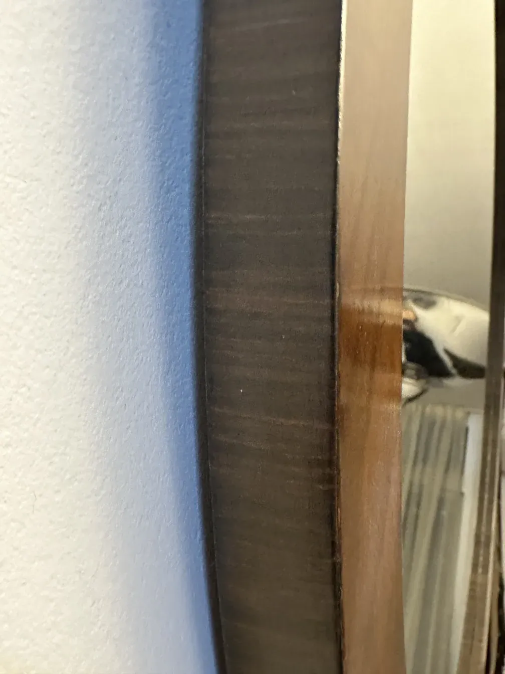 装飾的な縁のある古い円形鏡