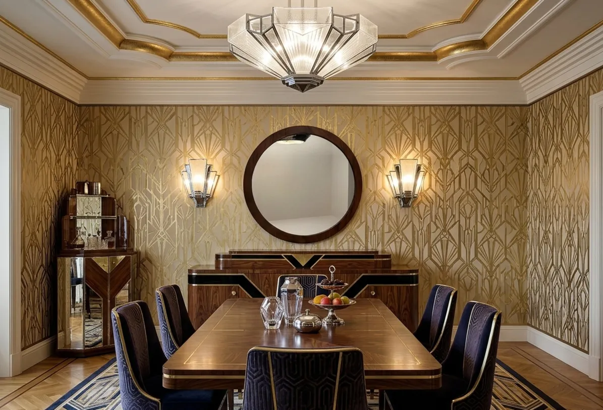 round antique mirror in a decorative environment