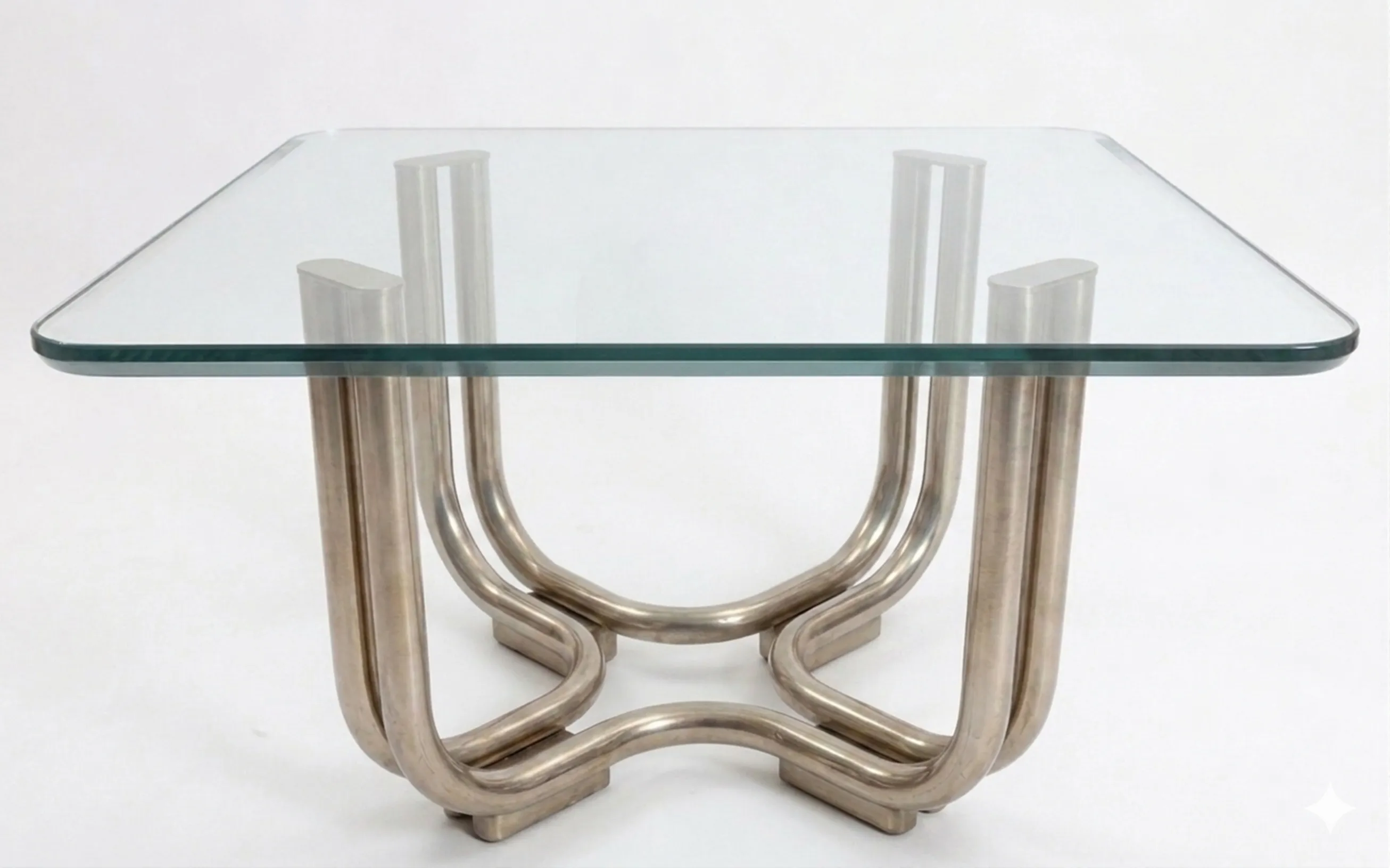 antique coffee table with an elegant and modern design, in a minimalist setting