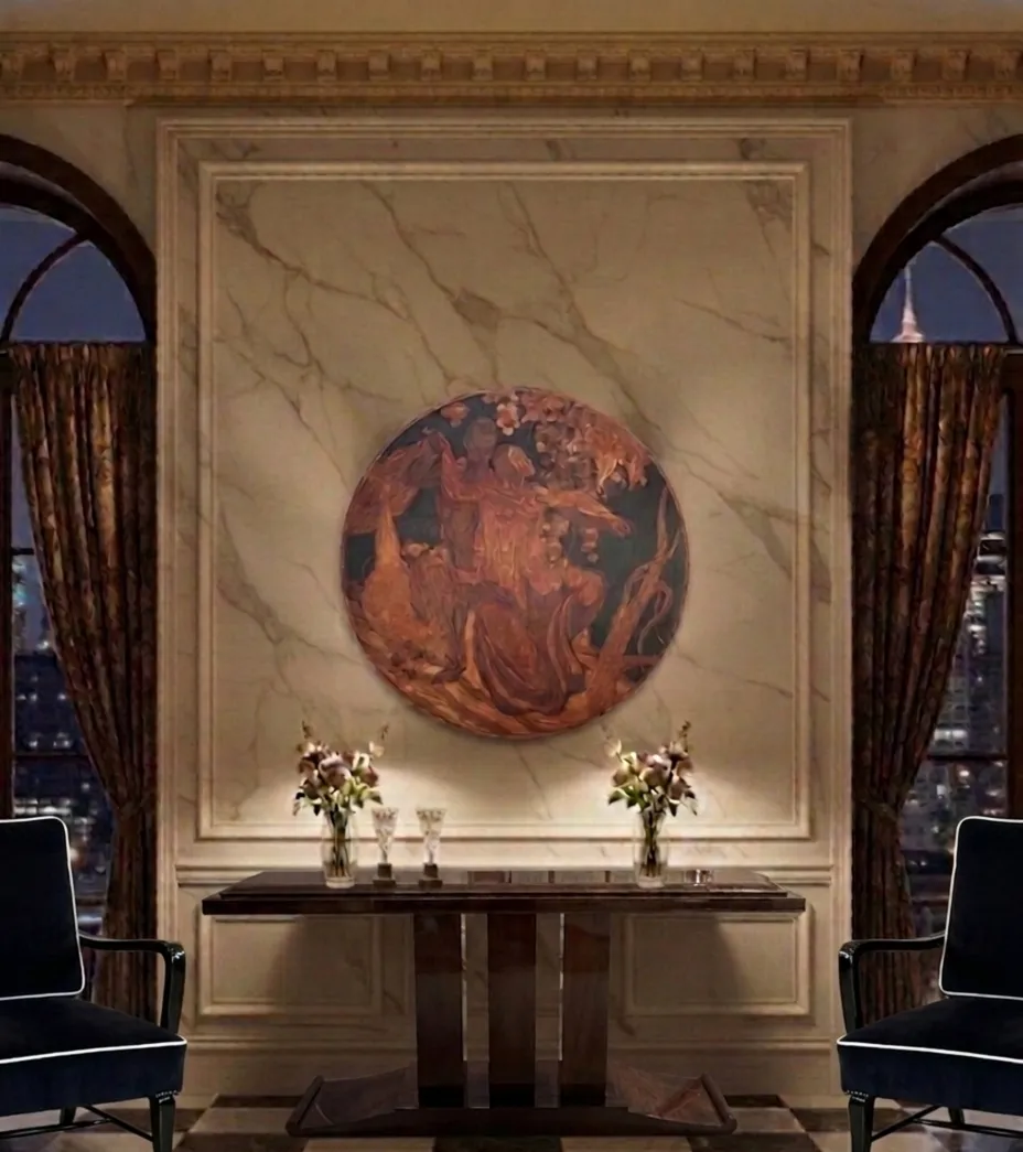 Antike Konsole mit elegantem Design und Blumen