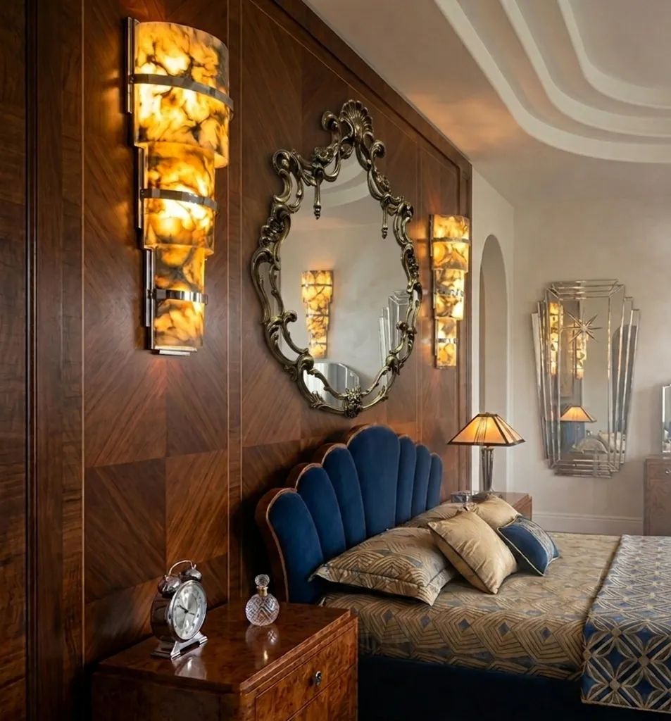 miroir décoratif ancien dans une chambre élégante