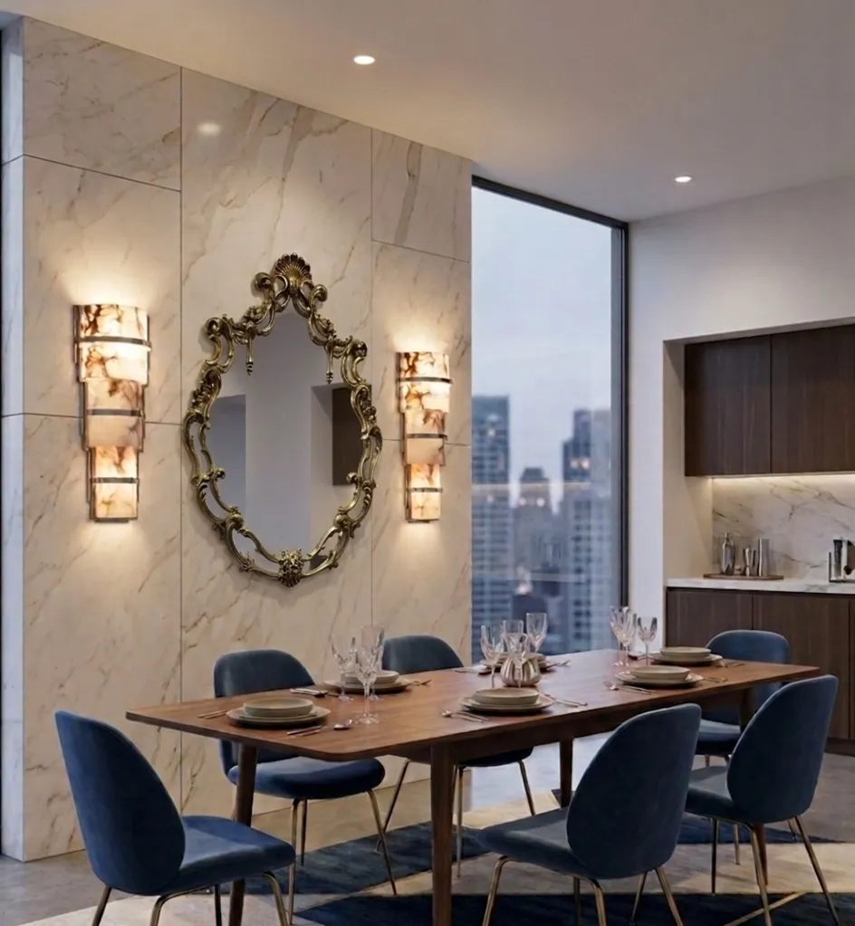 miroir ancien décoratif dans une pièce élégante