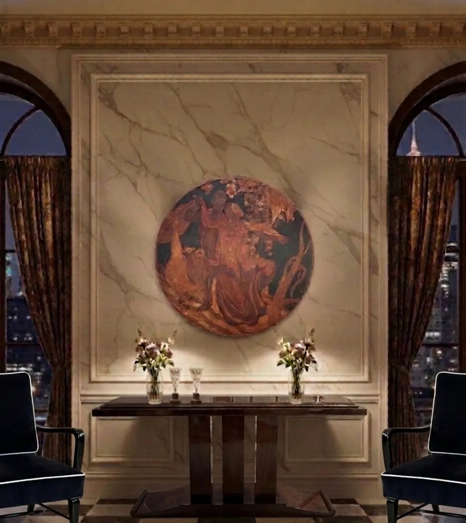 antique marquetry with ornamental details in an elegant setting