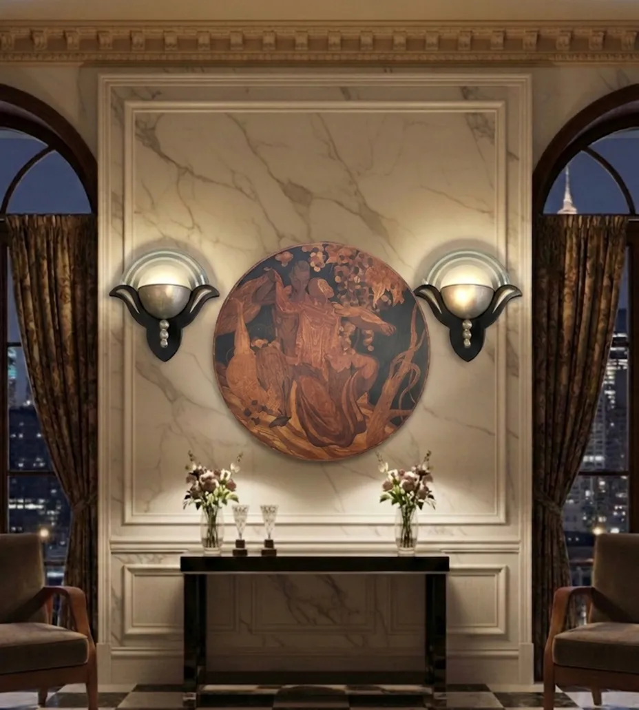 detailed antique marquetry in an elegant room