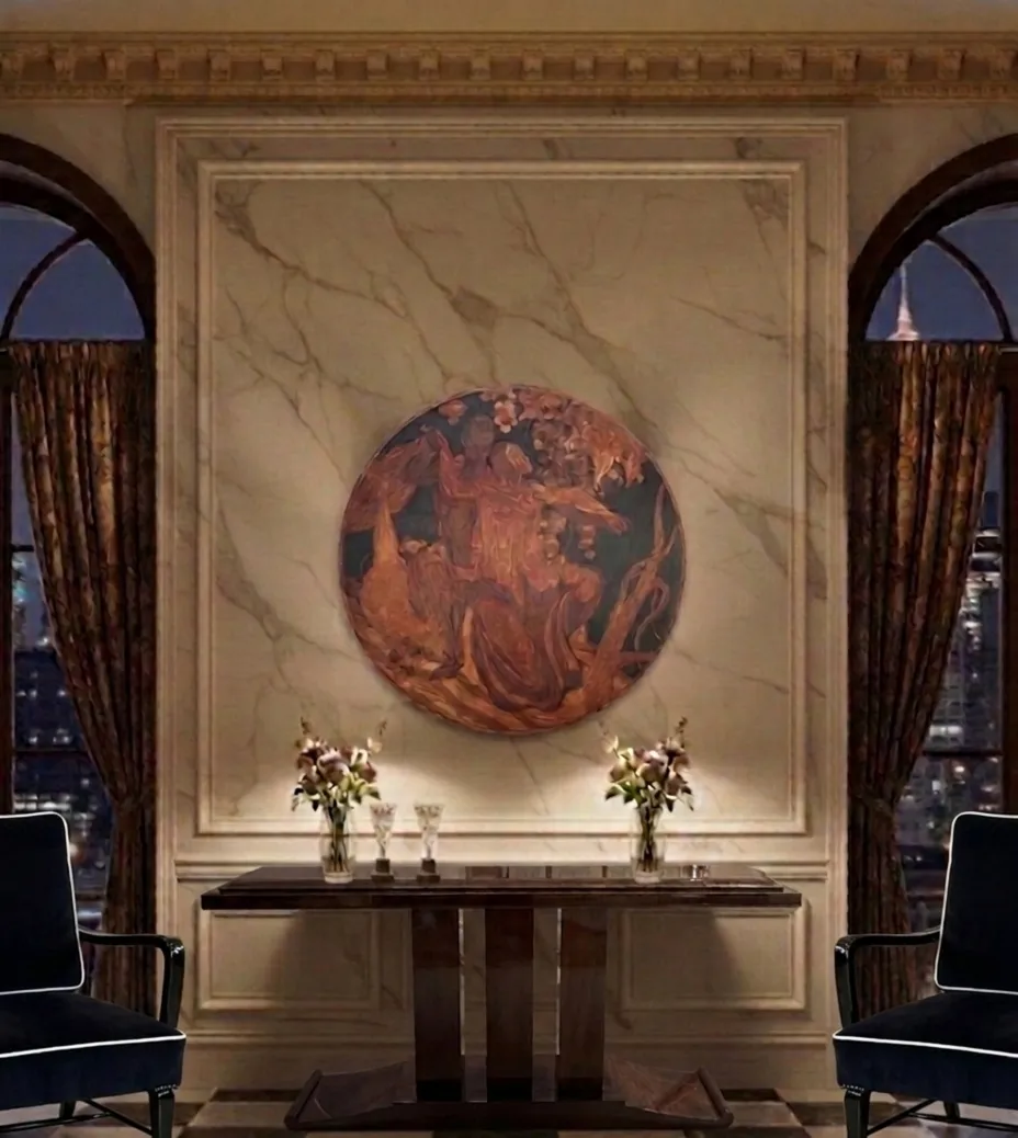 Duas poltronas antigas em um ambiente elegante com flores