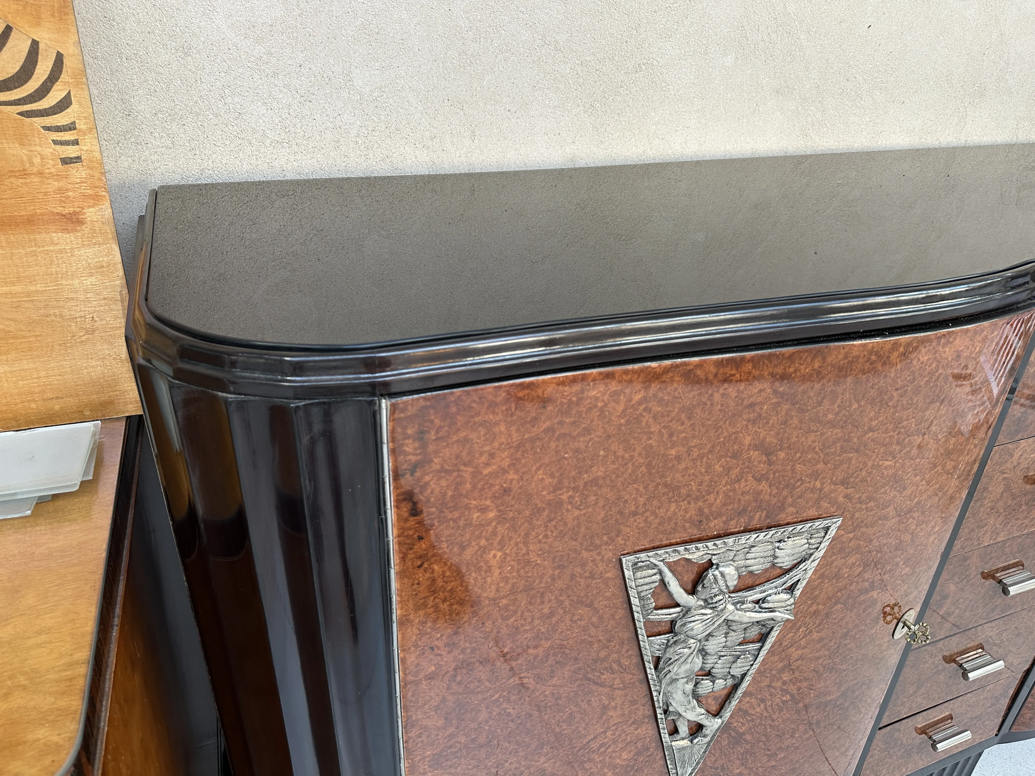 antique sideboard with unique design and decorative details